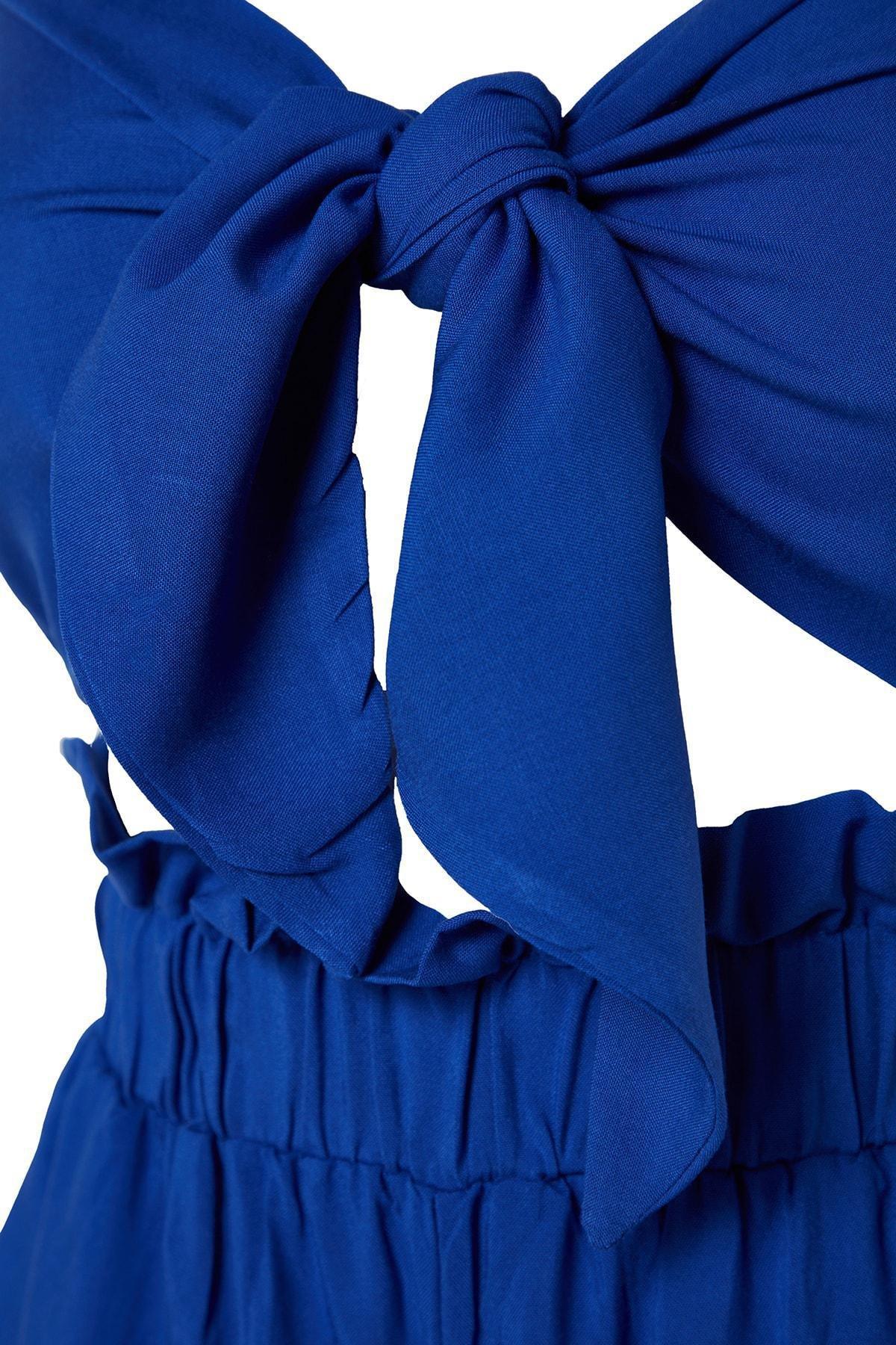 Blue Strapless Jumpsuit, , large image number 6