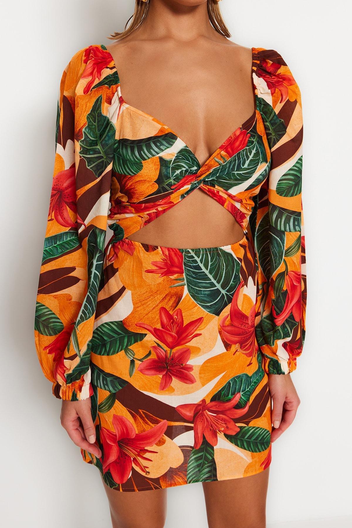 Multicolour Colour block Sweetheart Neckline Dress, , large image number 5