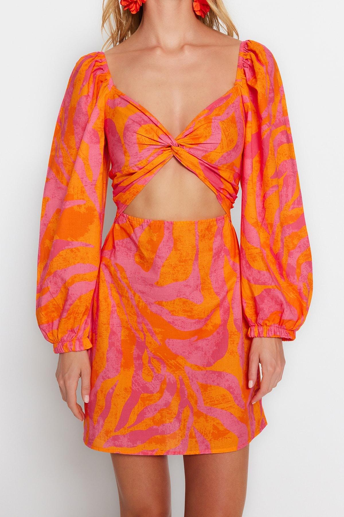 Multicolour Colour block Sweetheart Neckline Dress, , large image number 7