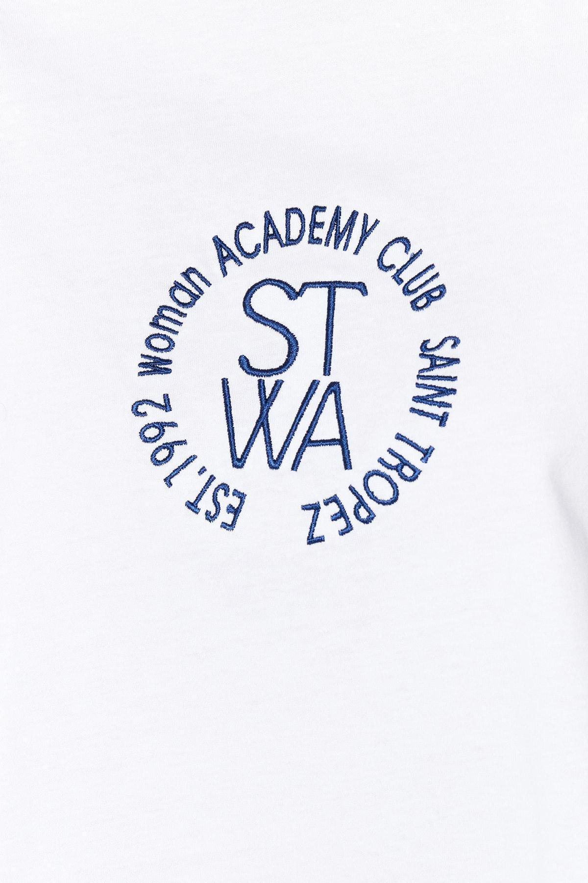 White Printed Crew Neck T-Shirt, , large image number 4