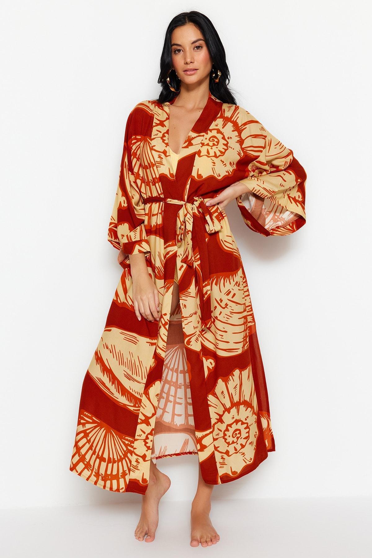 Multicolour Textured V-Neck Kimono, , large image number 1
