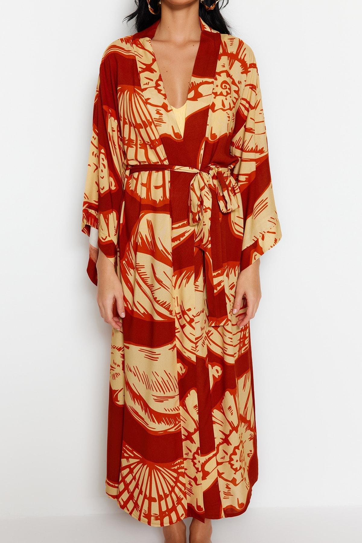 Multicolour Textured V-Neck Kimono, , large image number 2