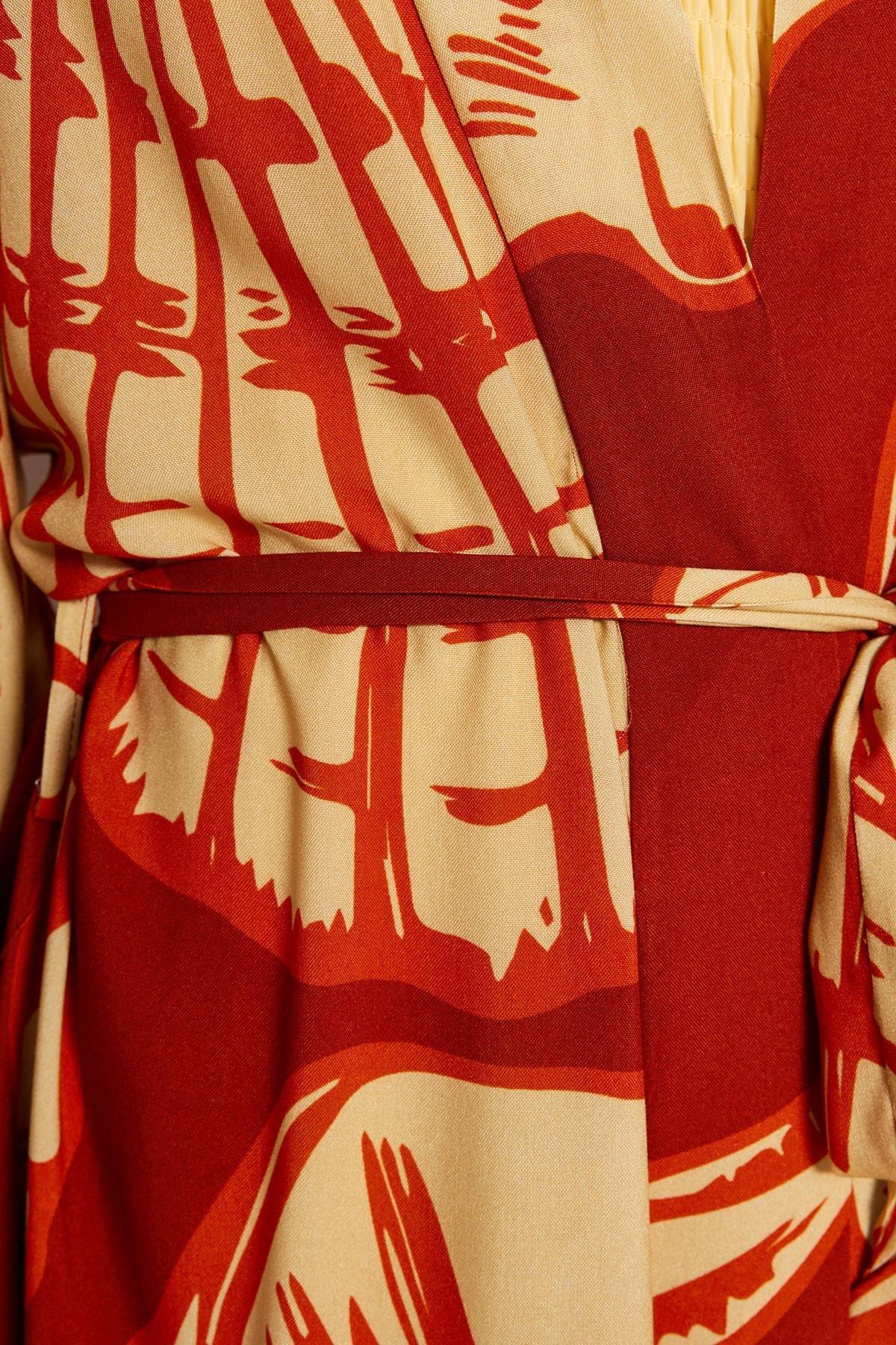 Multicolour Textured V-Neck Kimono, , large image number 3