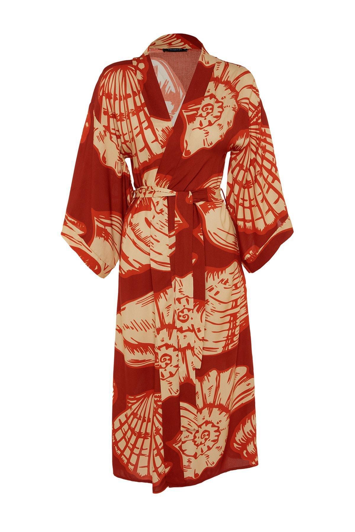 Multicolour Textured V-Neck Kimono, , large image number 5