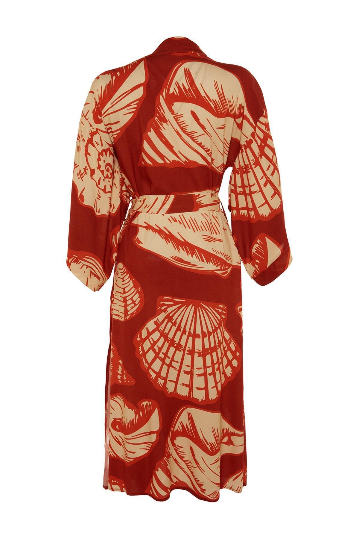 Multicolour Textured V-Neck Kimono, , large image number 7