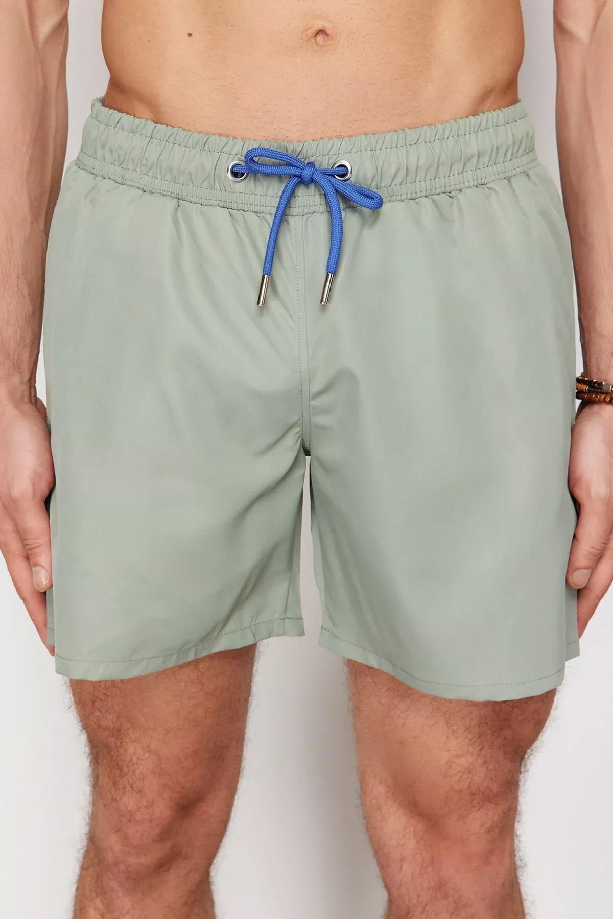 Grey Plain Swimwear Shorts, , large image number 7