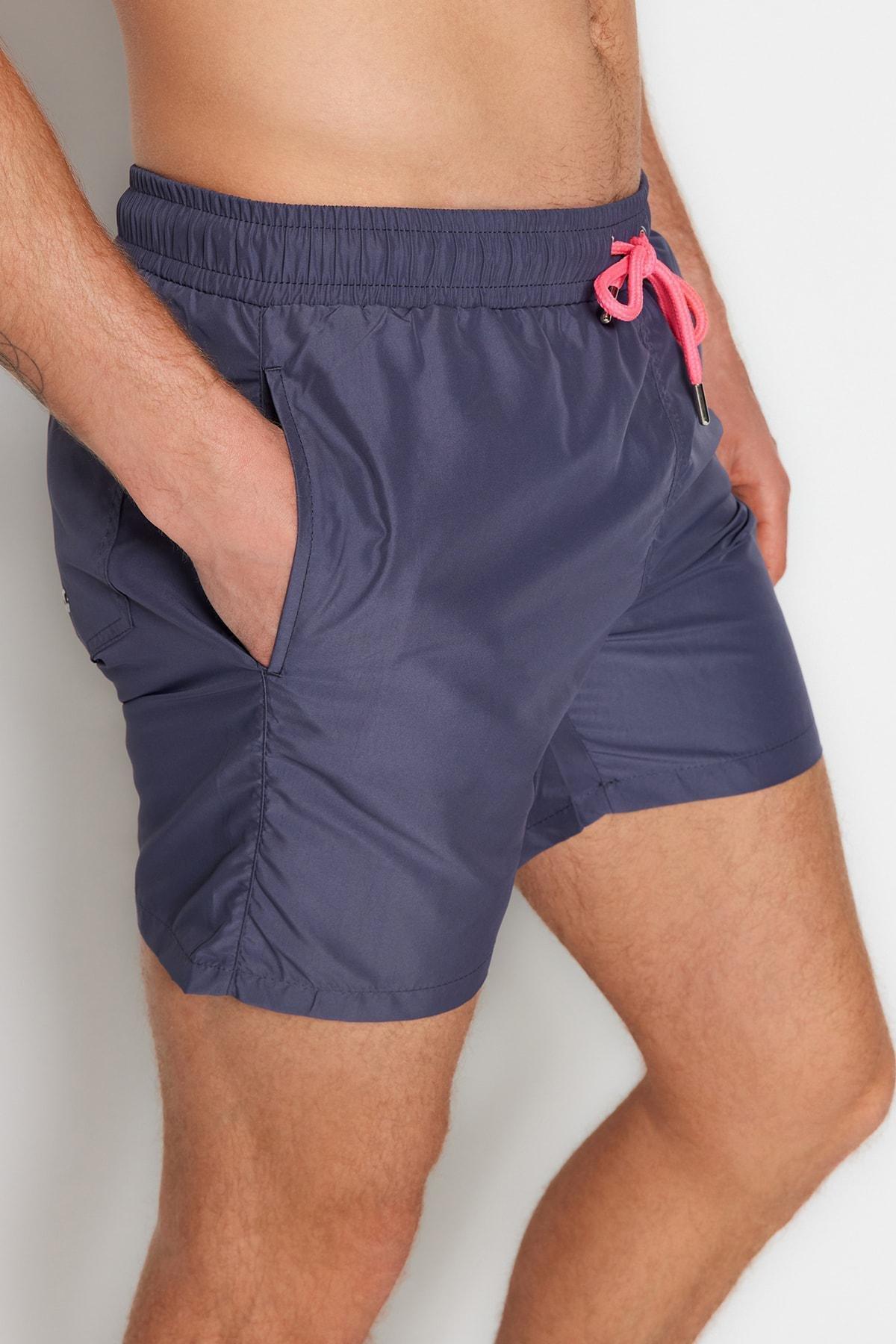 Trendyol - Grey Plain Swim Shorts