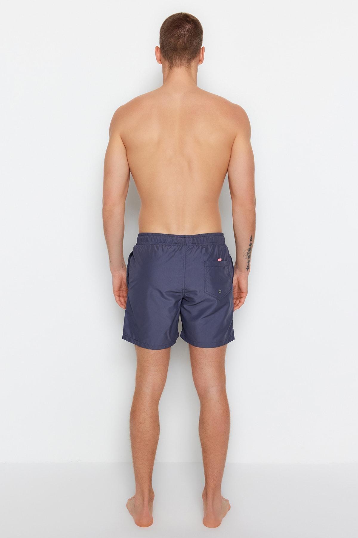 Grey Plain Swim Shorts, , large image number 4