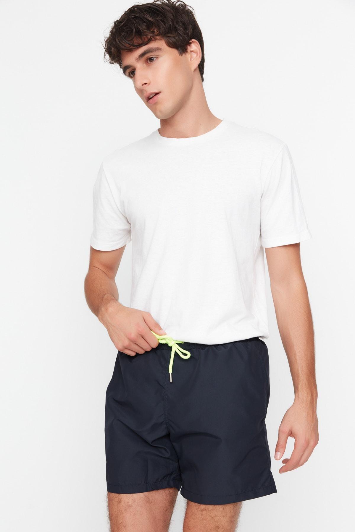 Blue Basic Standard Size Beach Shorts, , large image number 6