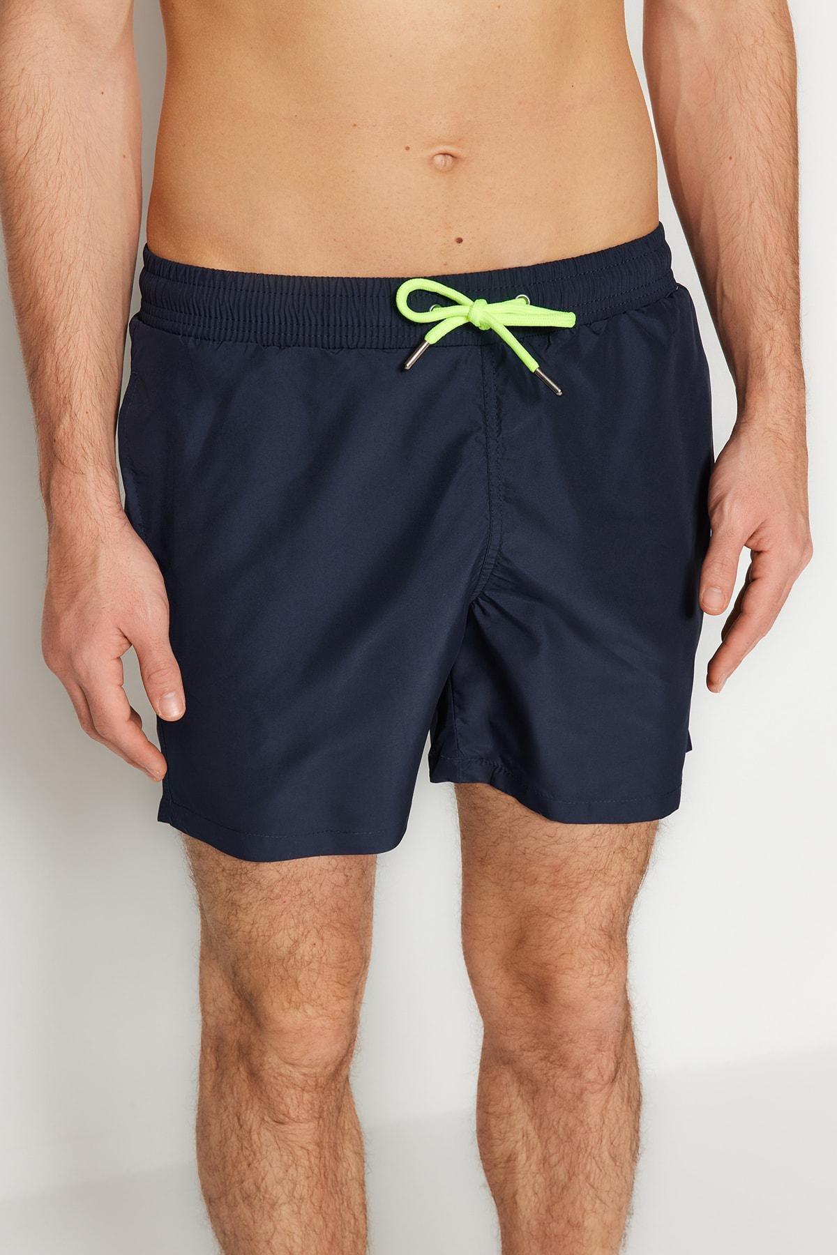 Blue Basic Standard Size Beach Shorts, , large image number 9