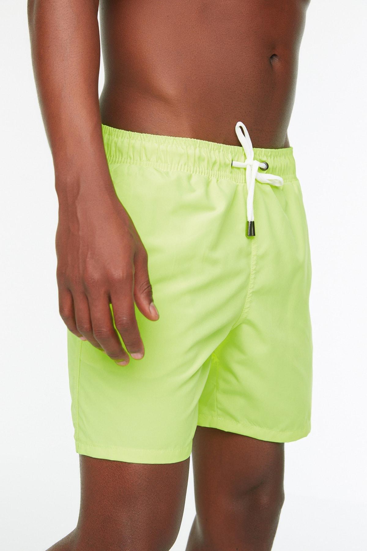 Trendyol - Yellow Plain Swim Shorts