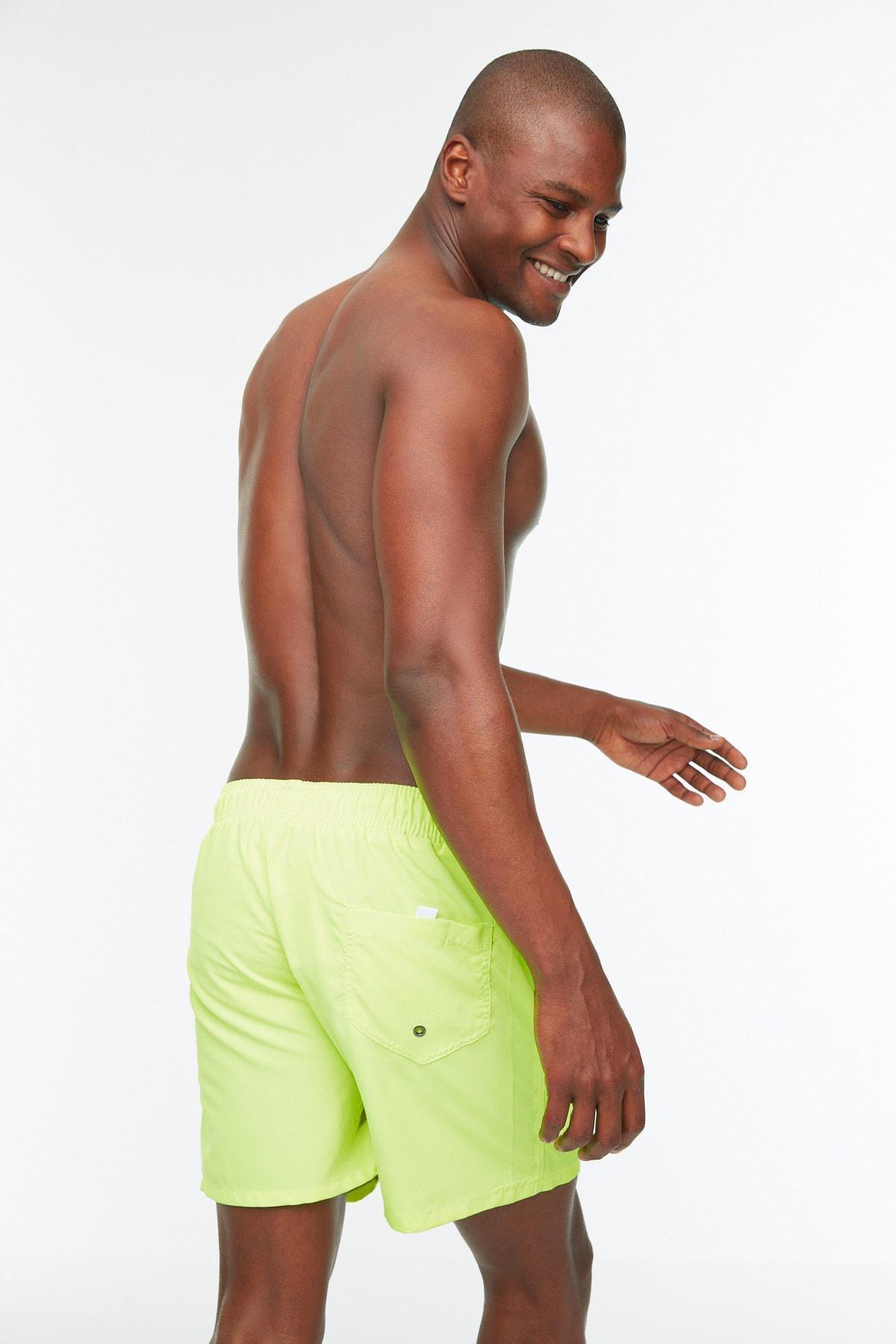 Yellow Plain Swim Shorts, , large image number 4