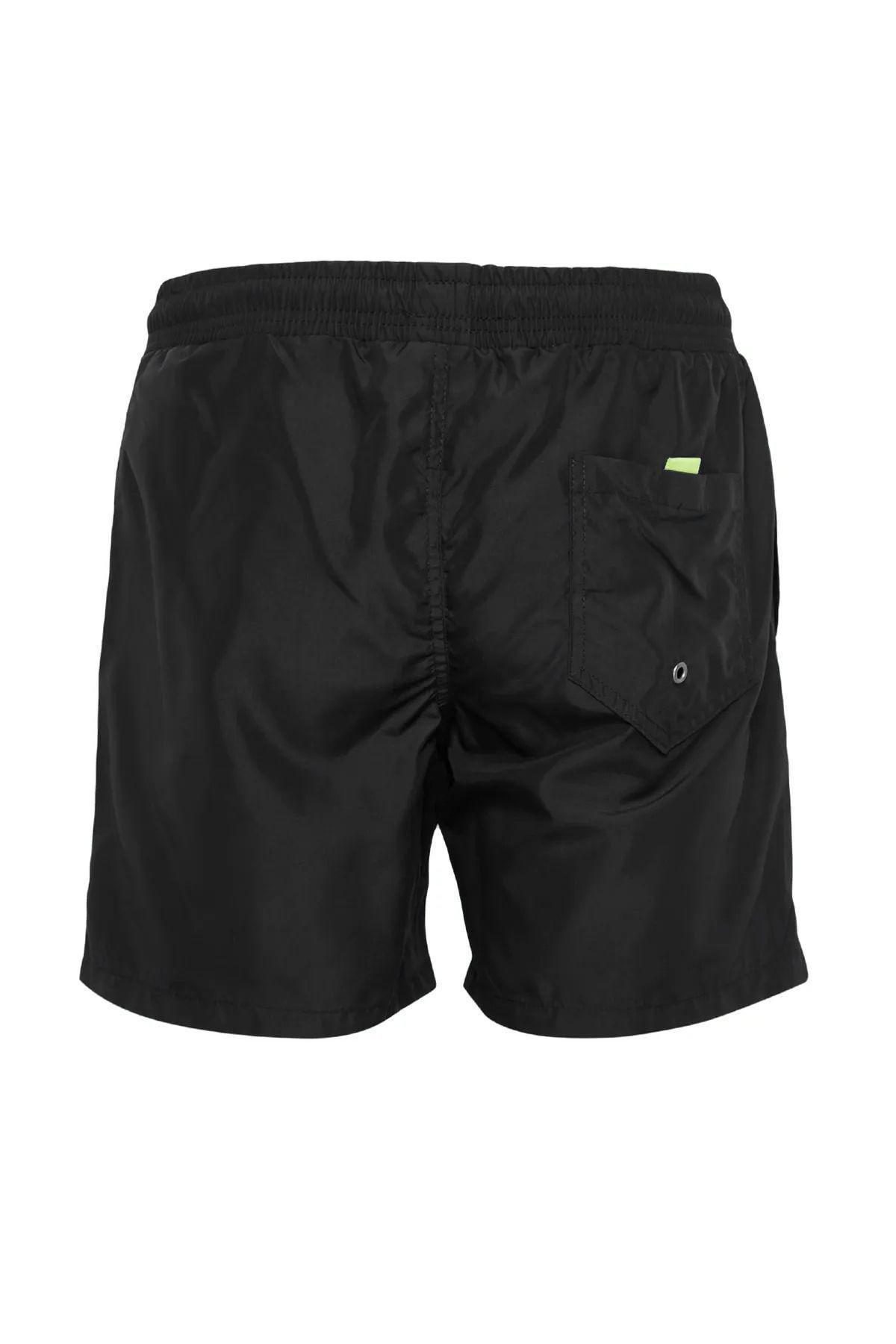 Black Mid Waist Swim Shorts, , large image number 5