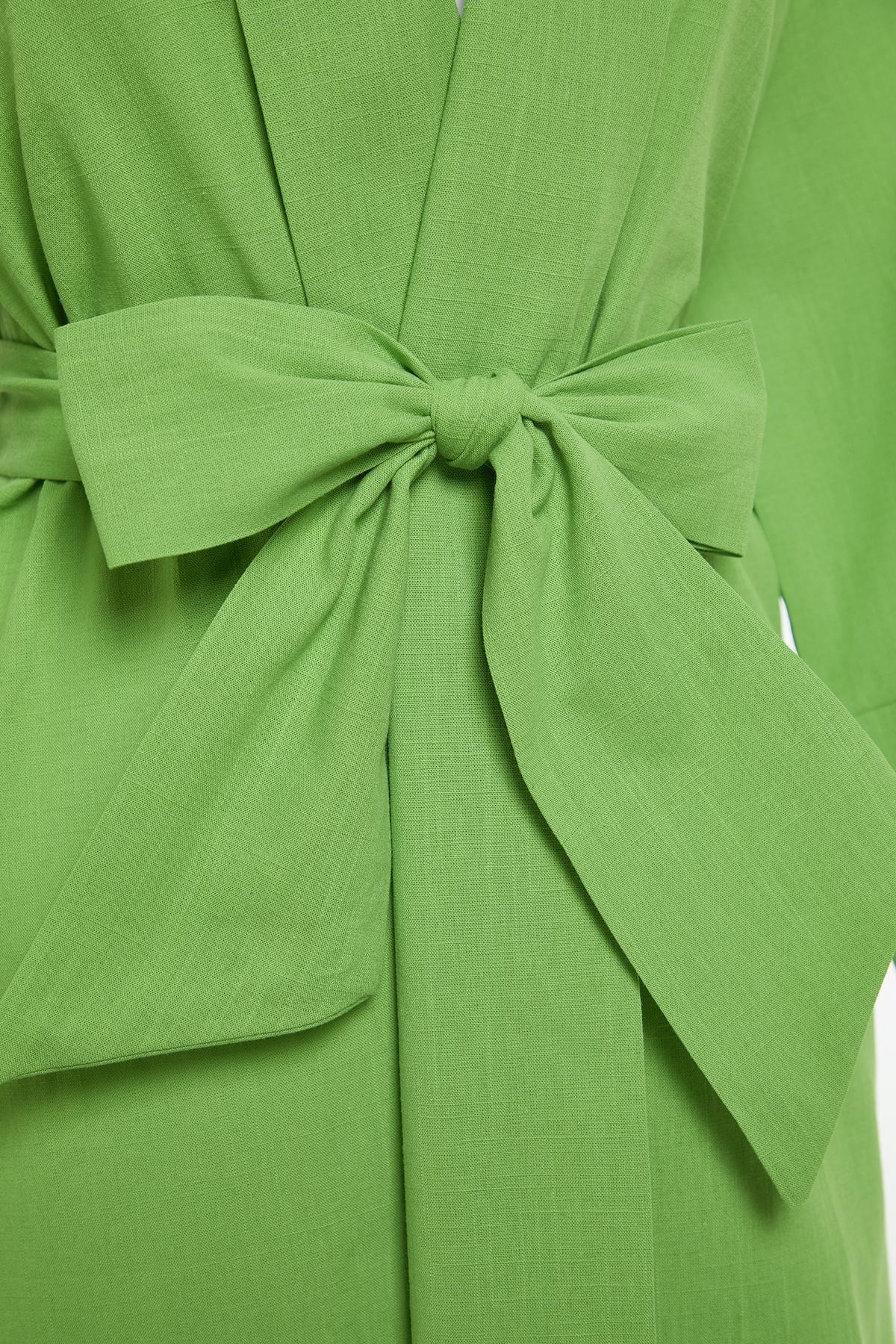 Green Woven Beach Kimono TBESS23KM00080, , large image number 5