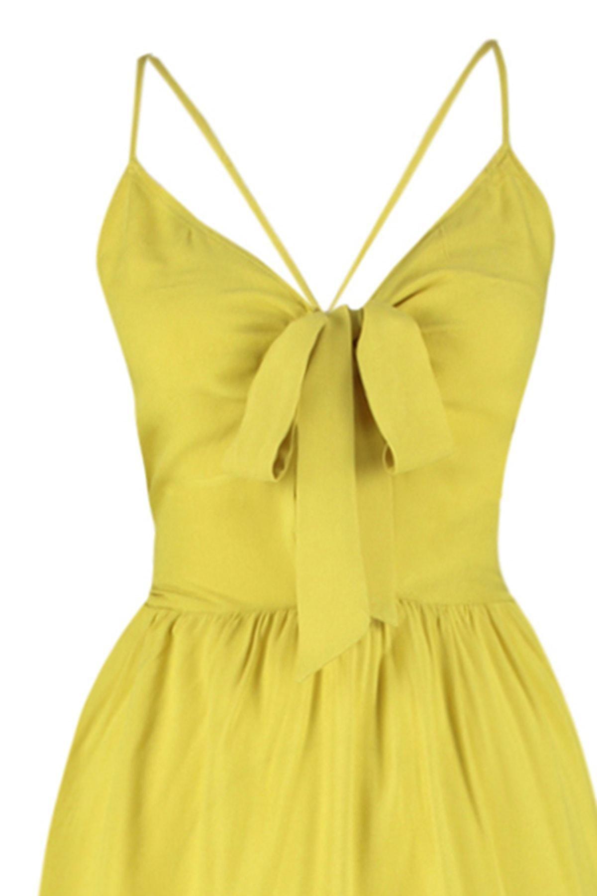 Green V-Neck Smock Dress, , large image number 6