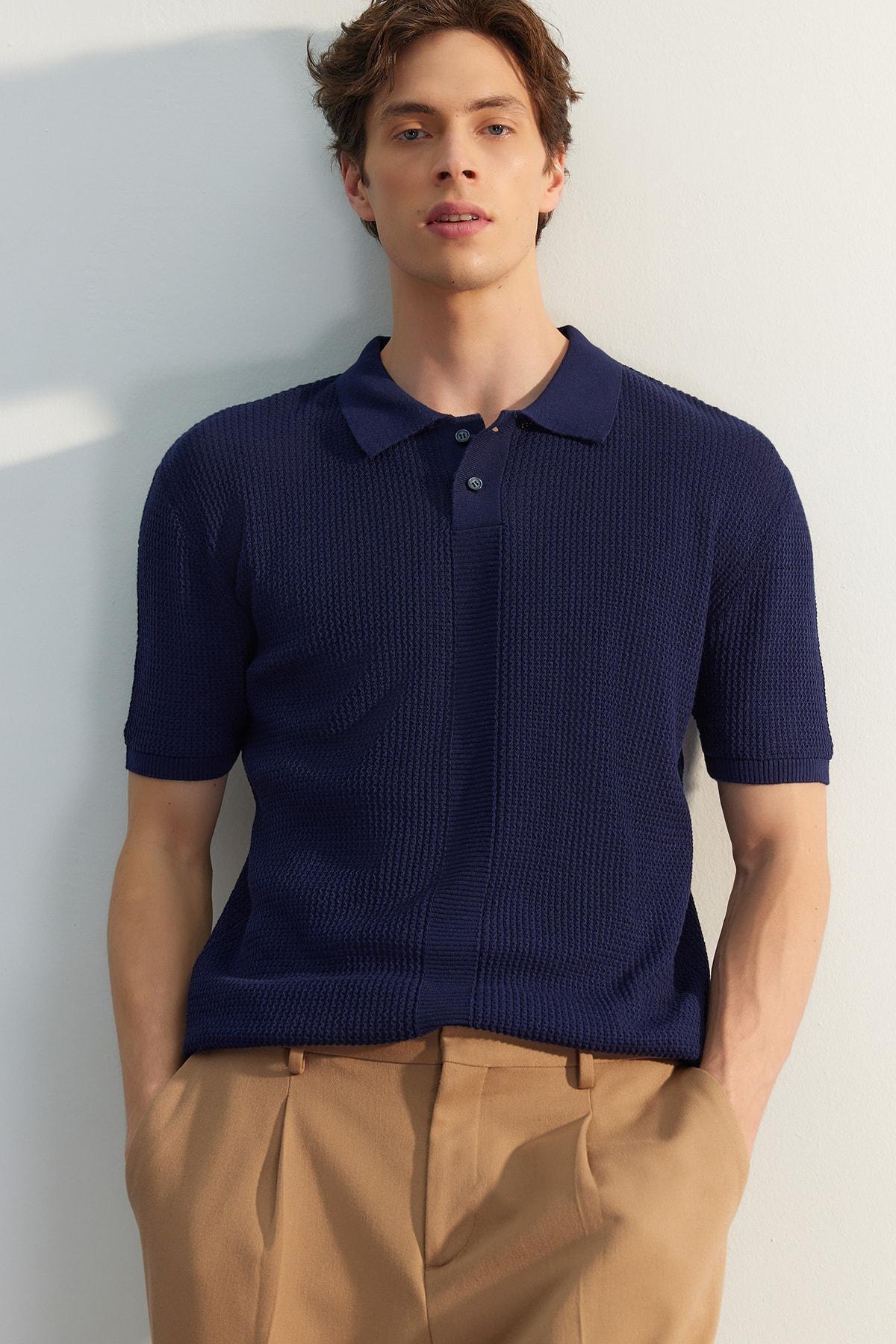 Navy Ajoure Polo T-Shirt, , large image number 0