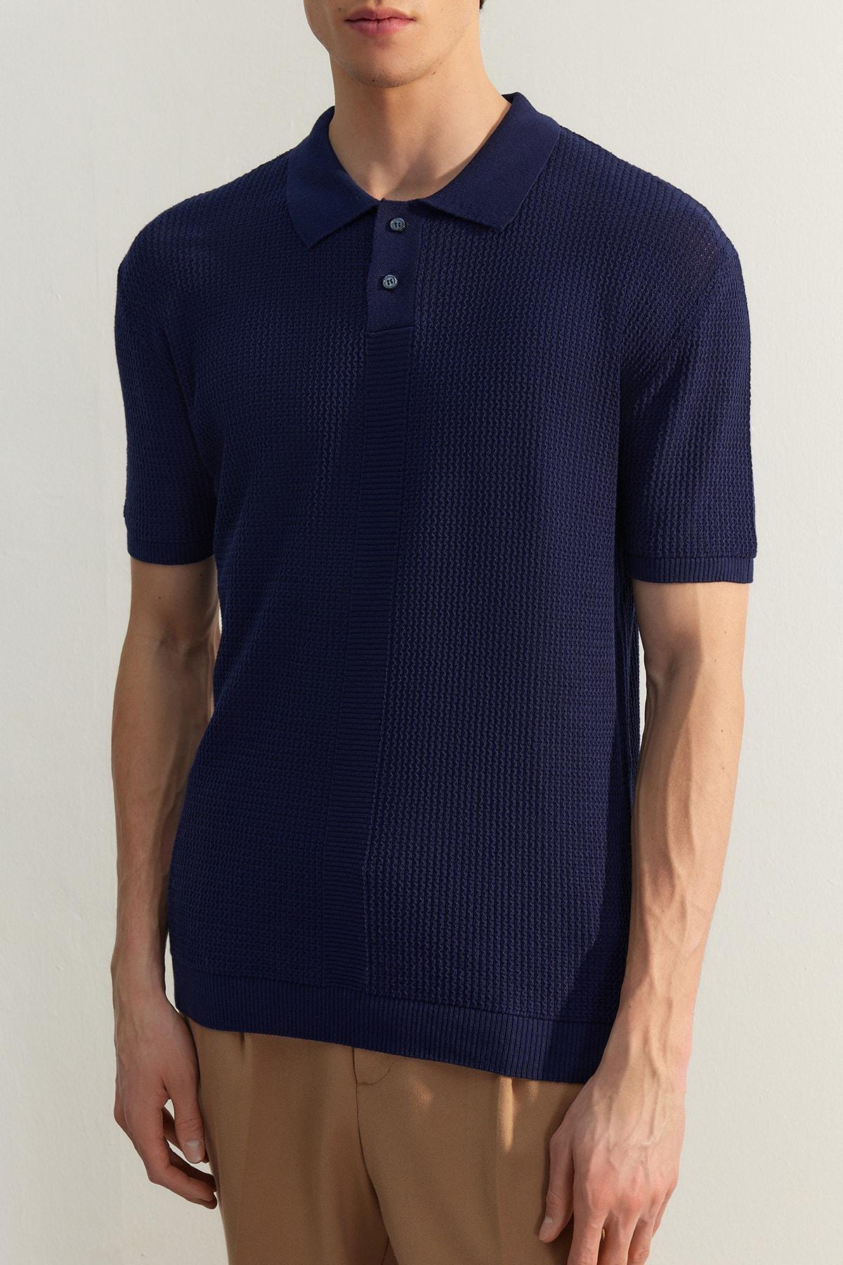 Navy Ajoure Polo T-Shirt, , large image number 2