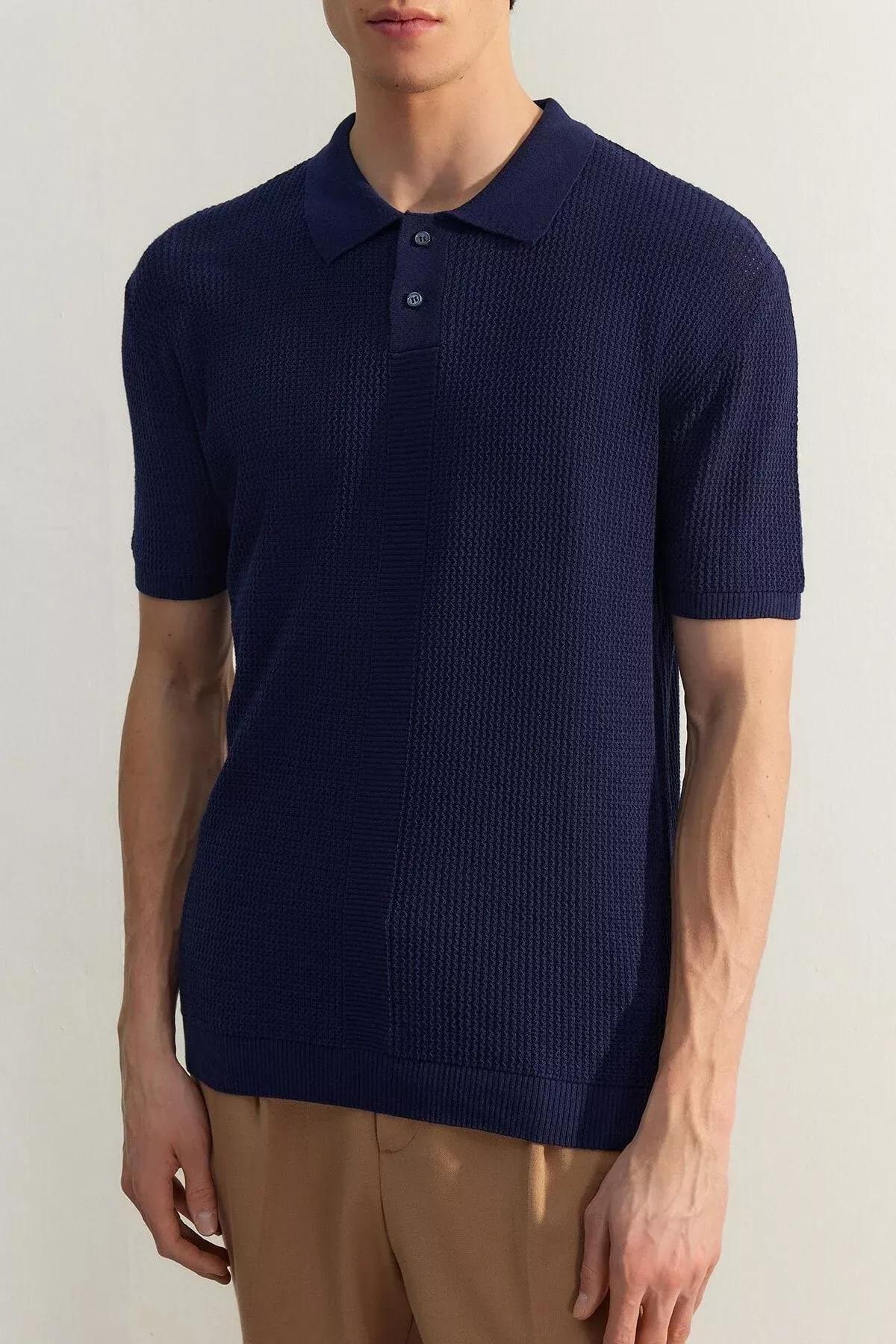 Navy Ajoure Polo T-Shirt, , large image number 3