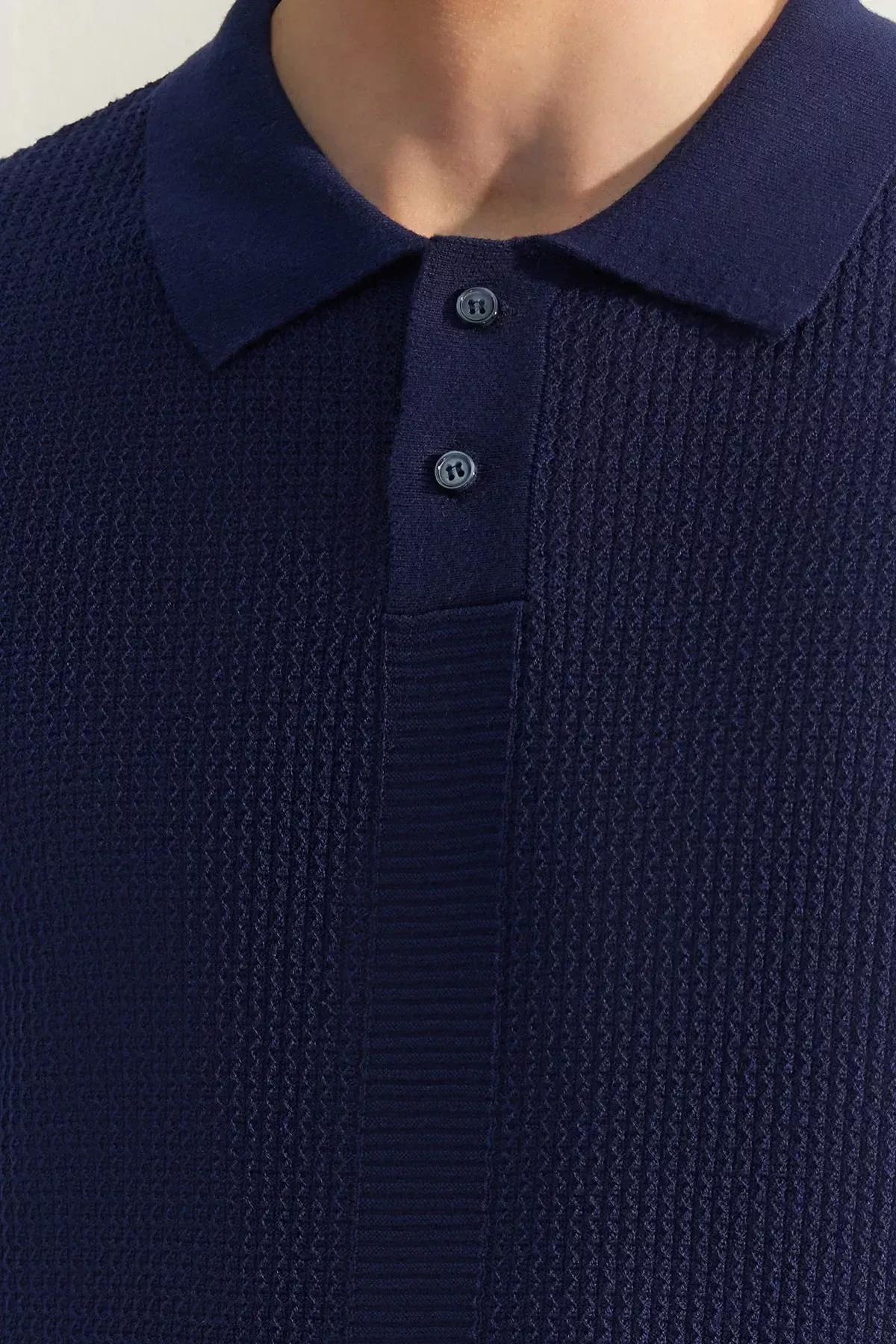 Navy Ajoure Polo T-Shirt, , large image number 4