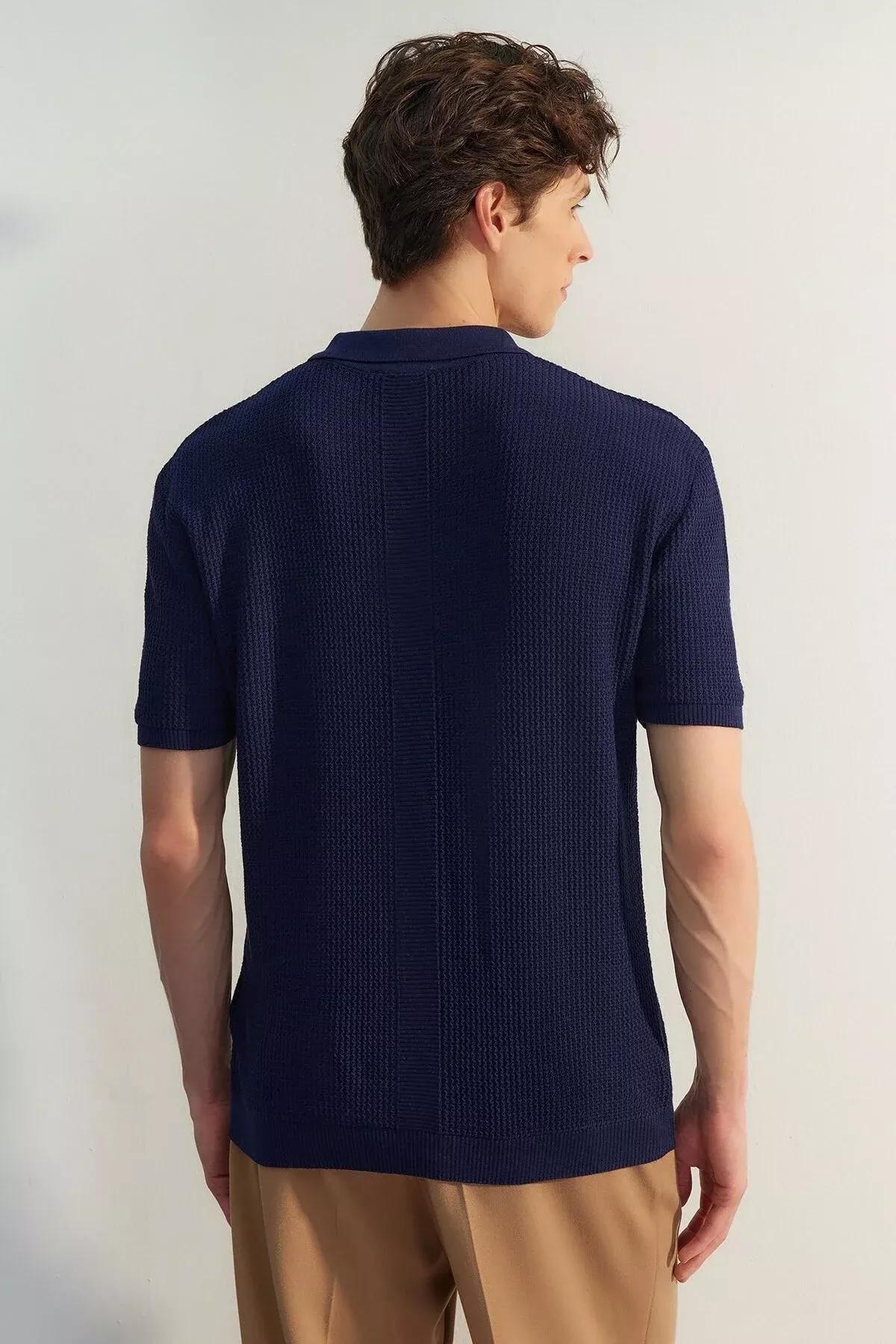 Navy Ajoure Polo T-Shirt, , large image number 5
