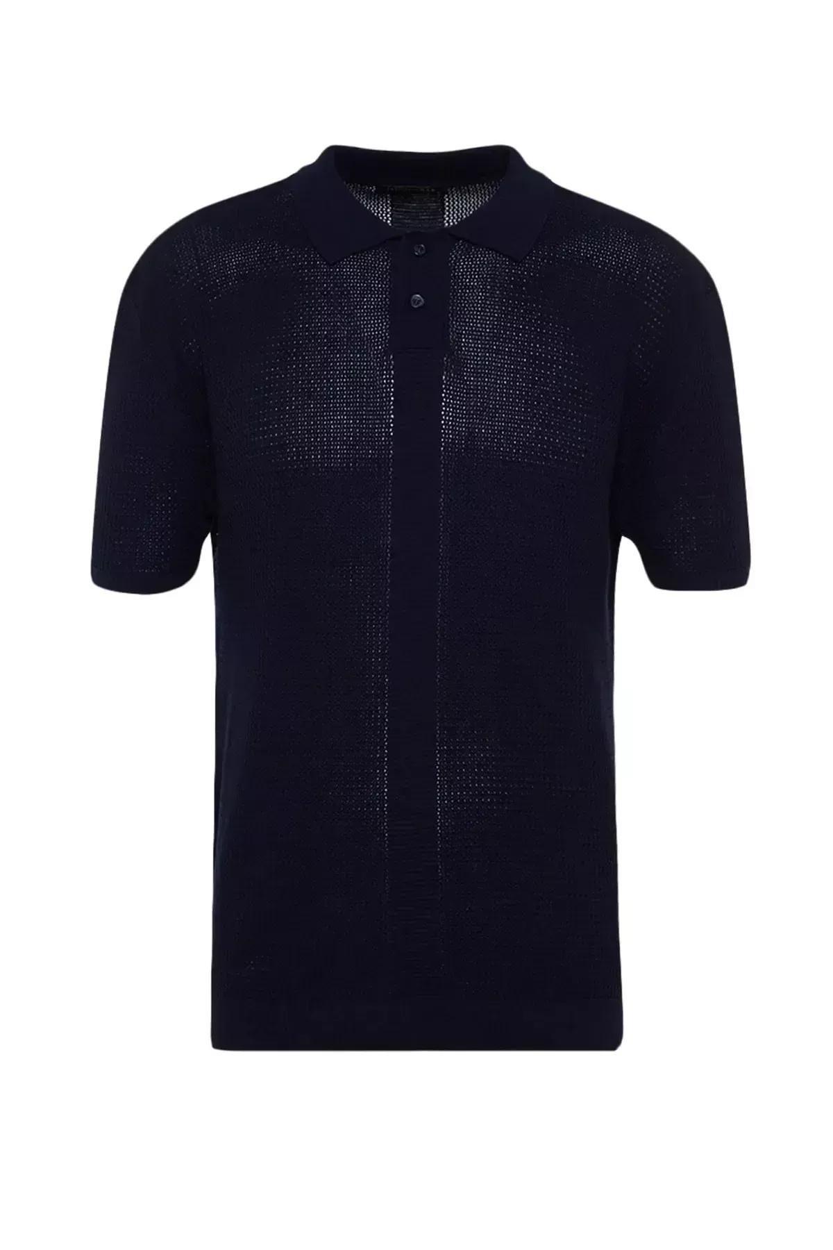 Navy Ajoure Polo T-Shirt, , large image number 6