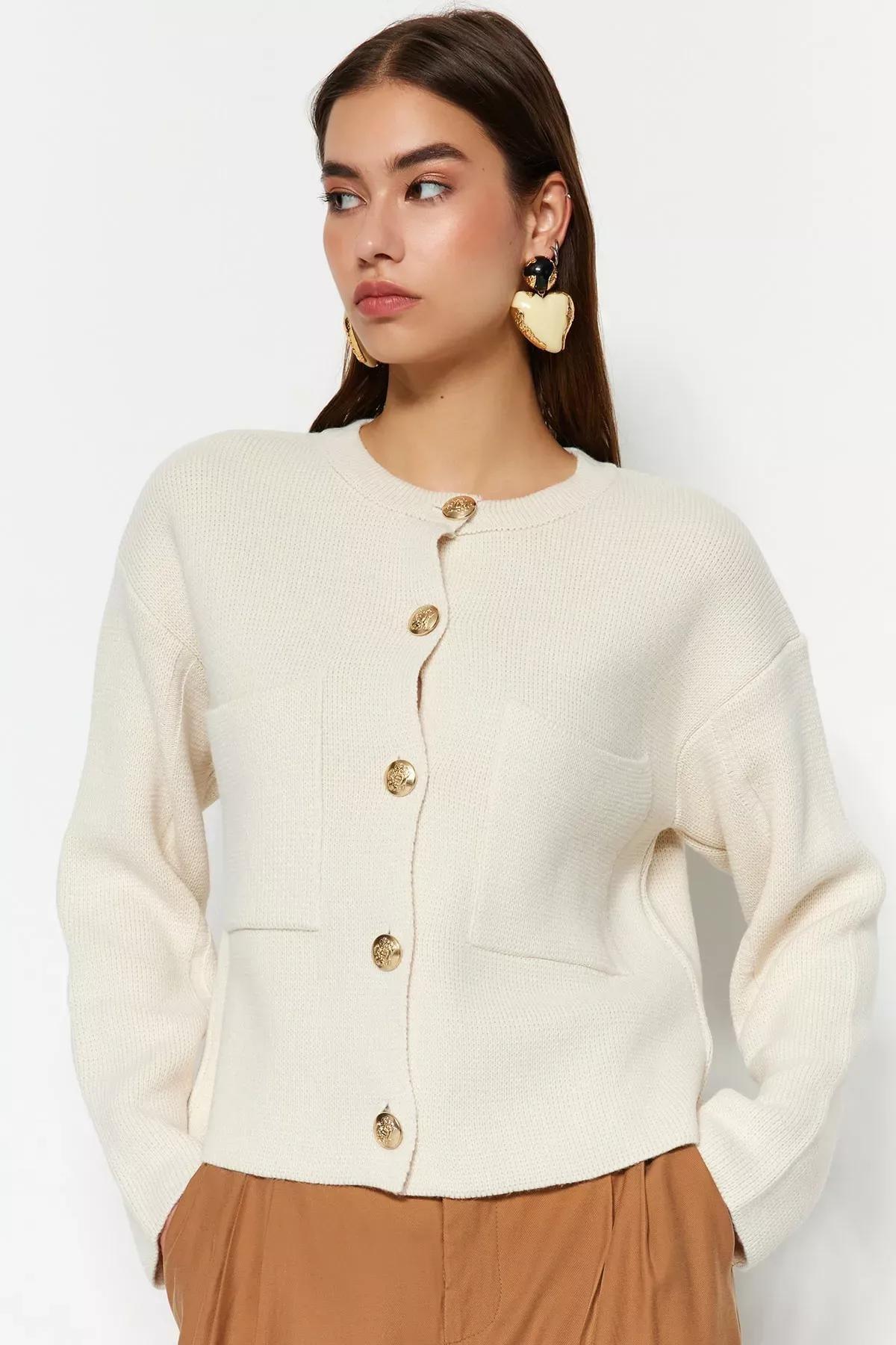 Ecru Regular Cardigan, , large image number 0