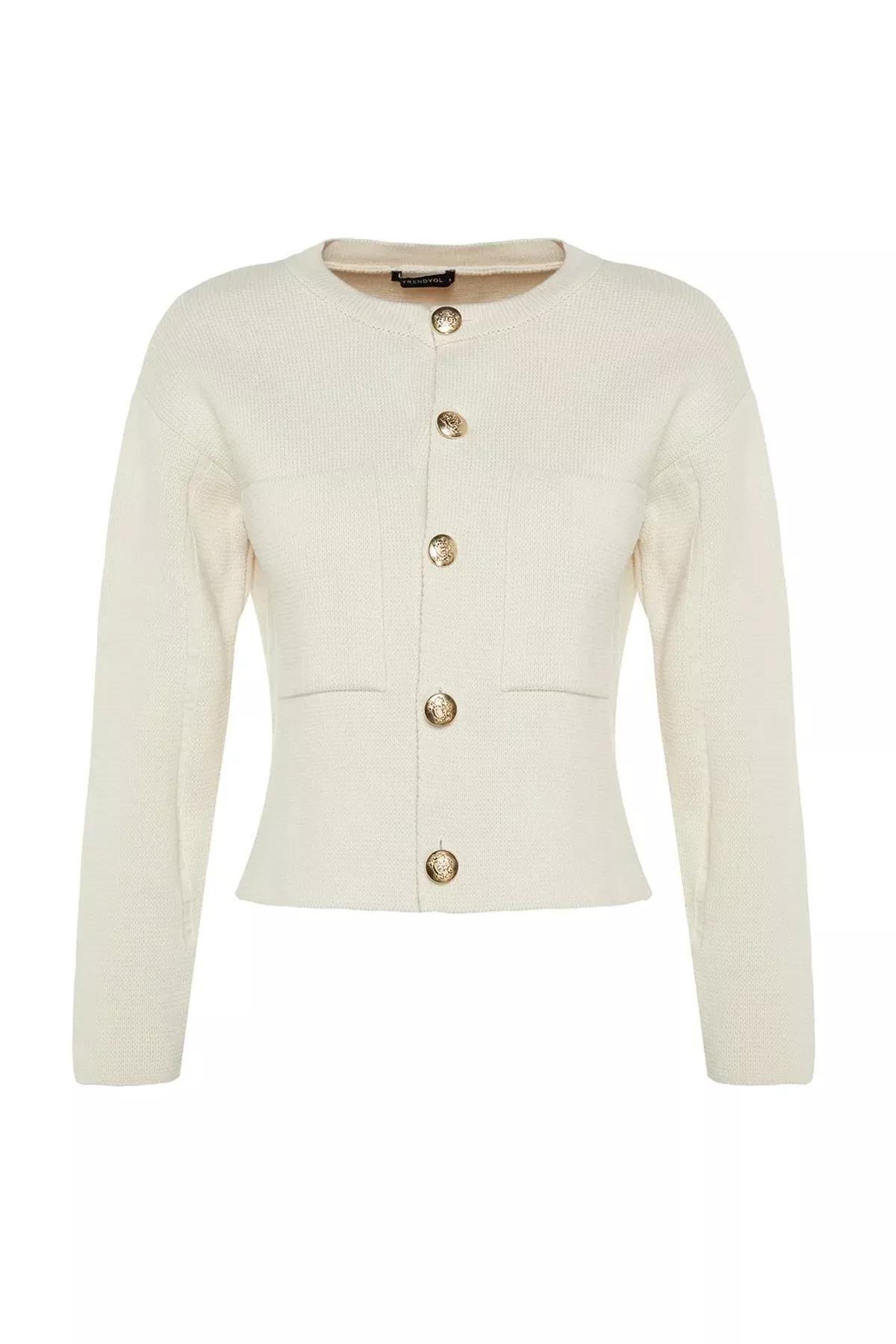 Ecru Regular Cardigan, , large image number 5