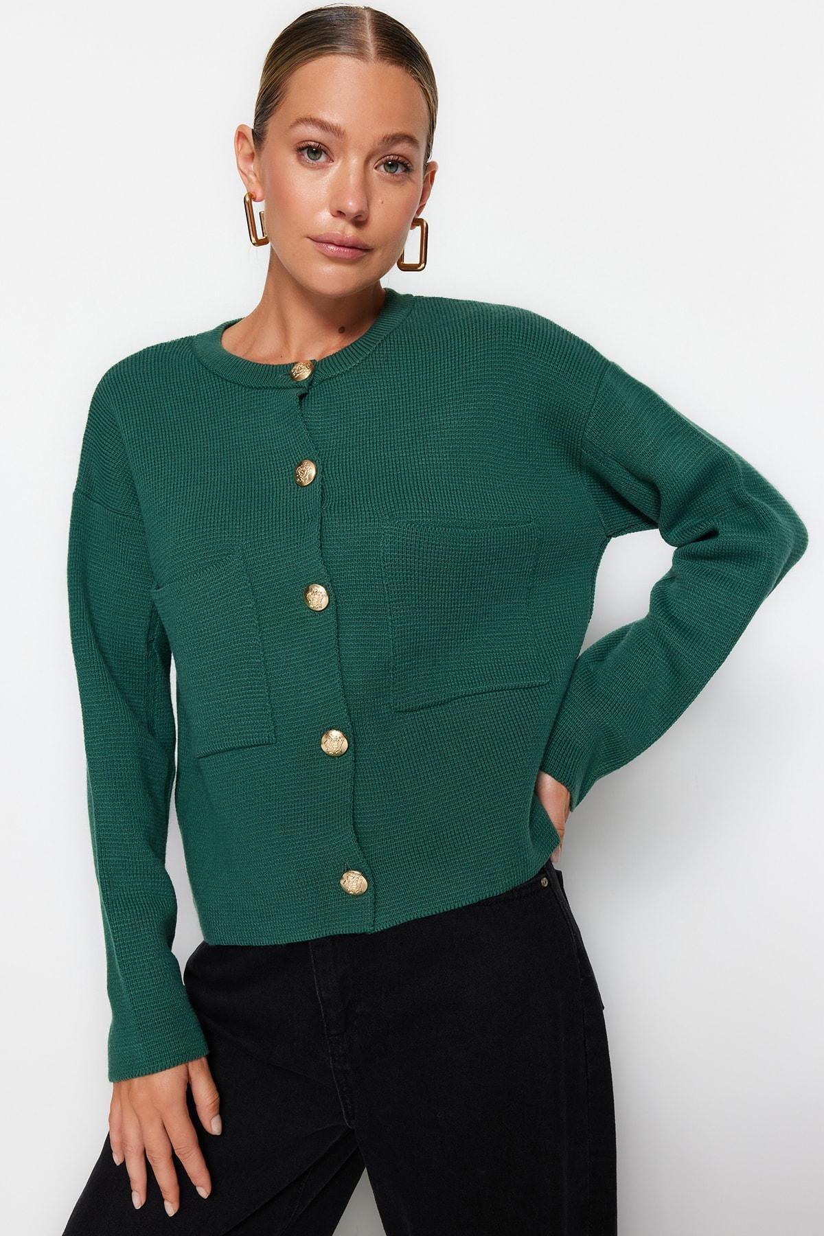 Green Regular Cardigan, , large image number 0