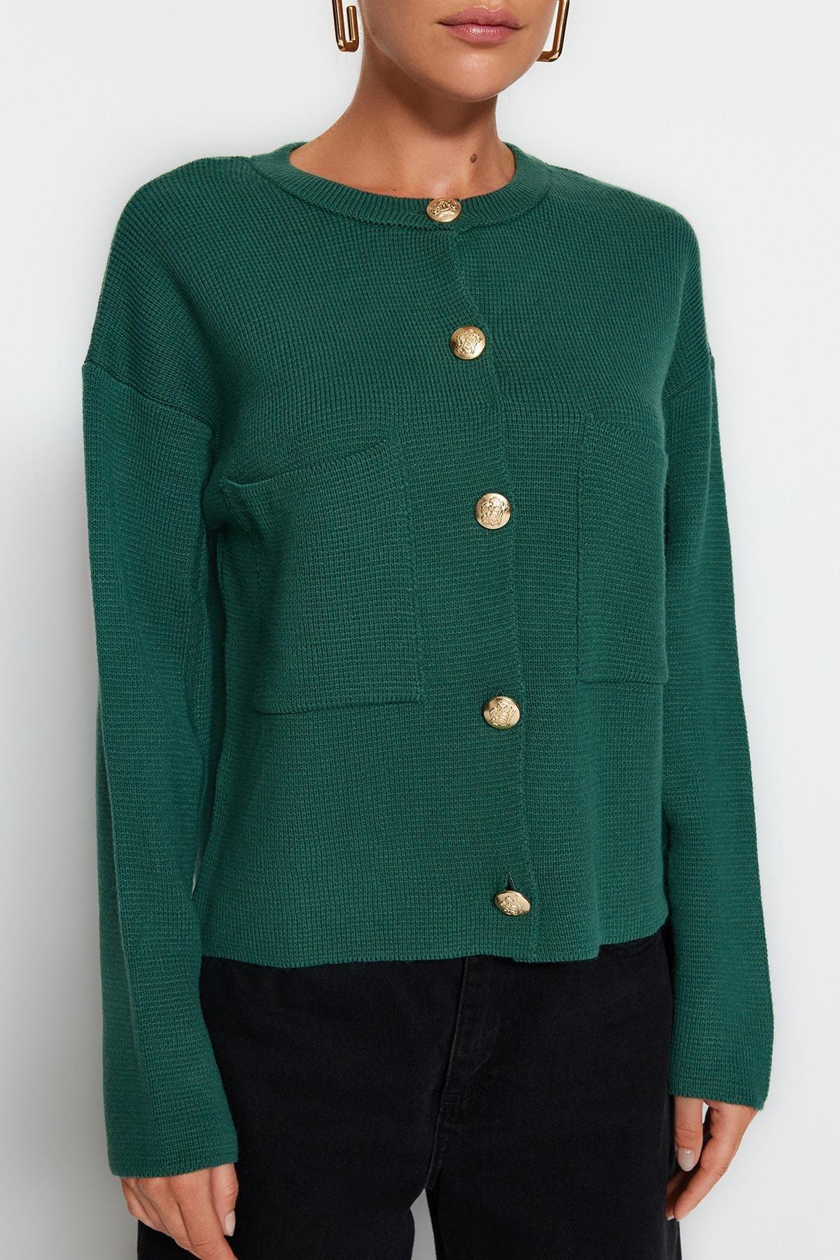 Green Regular Cardigan, , large image number 3