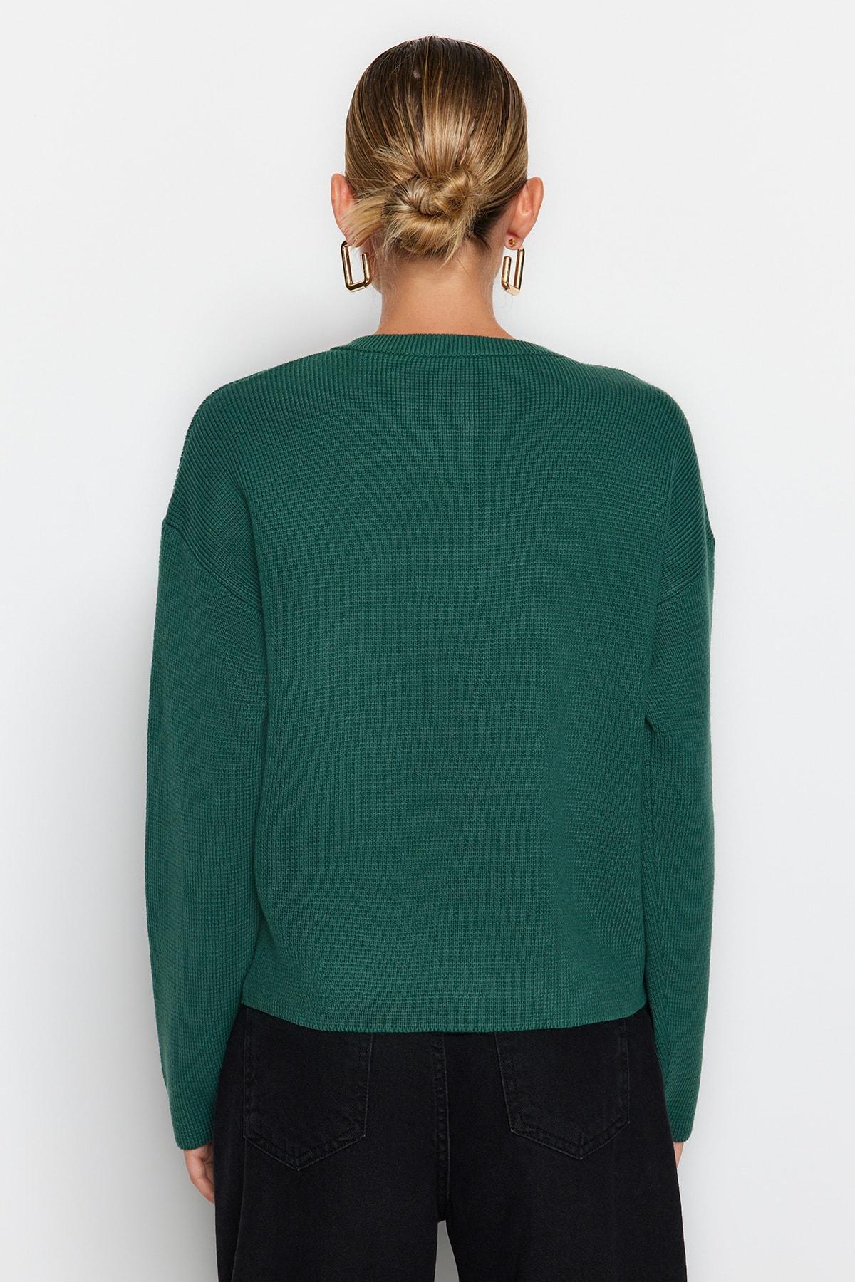 Green Regular Cardigan, , large image number 4