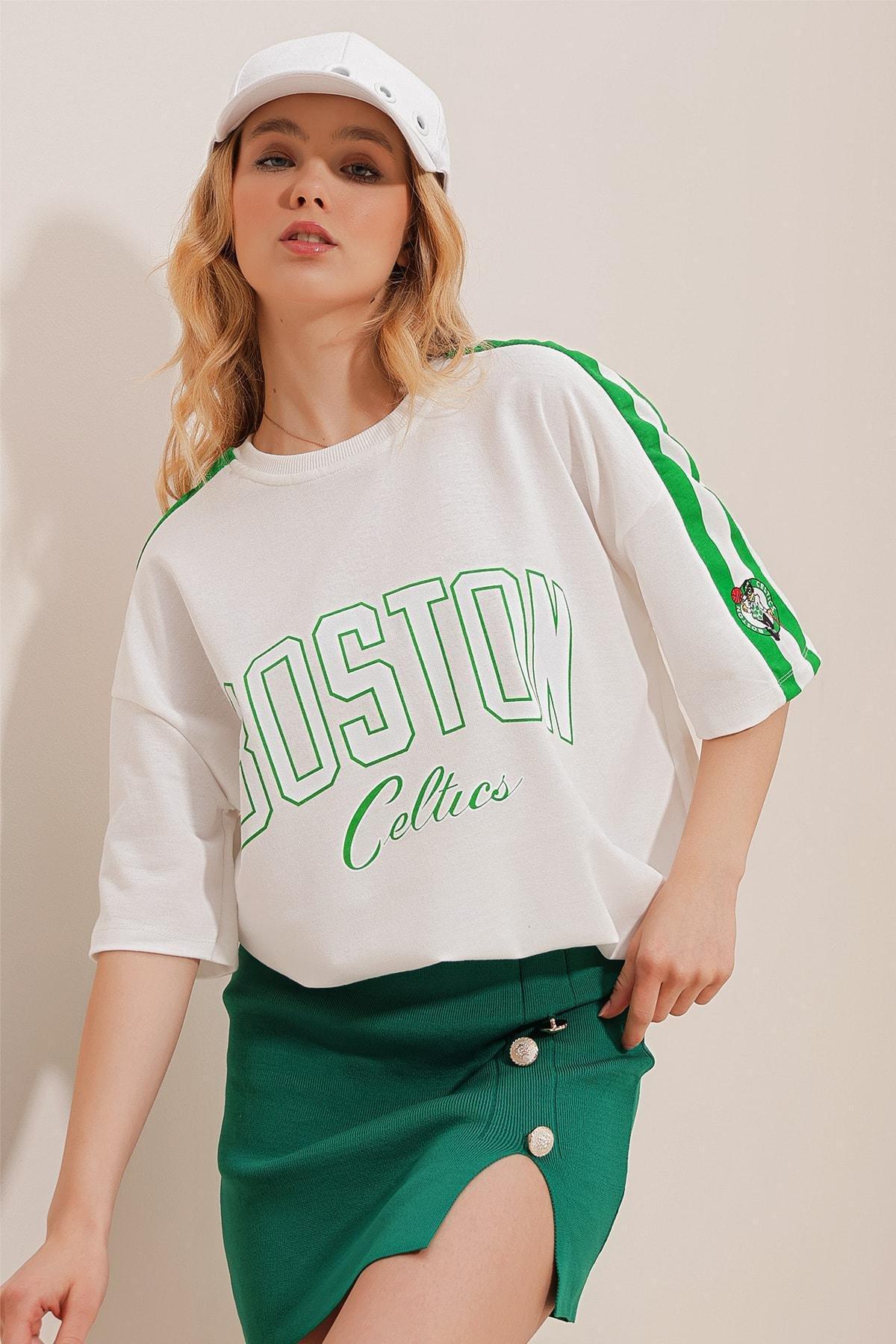 White Crew Neck Oversize T-Shirt, White, large image number 1