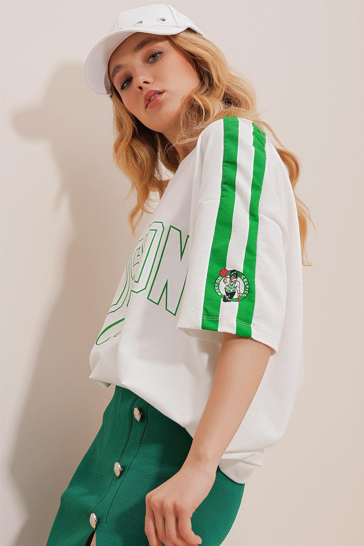 White Crew Neck Oversize T-Shirt, White, large image number 4