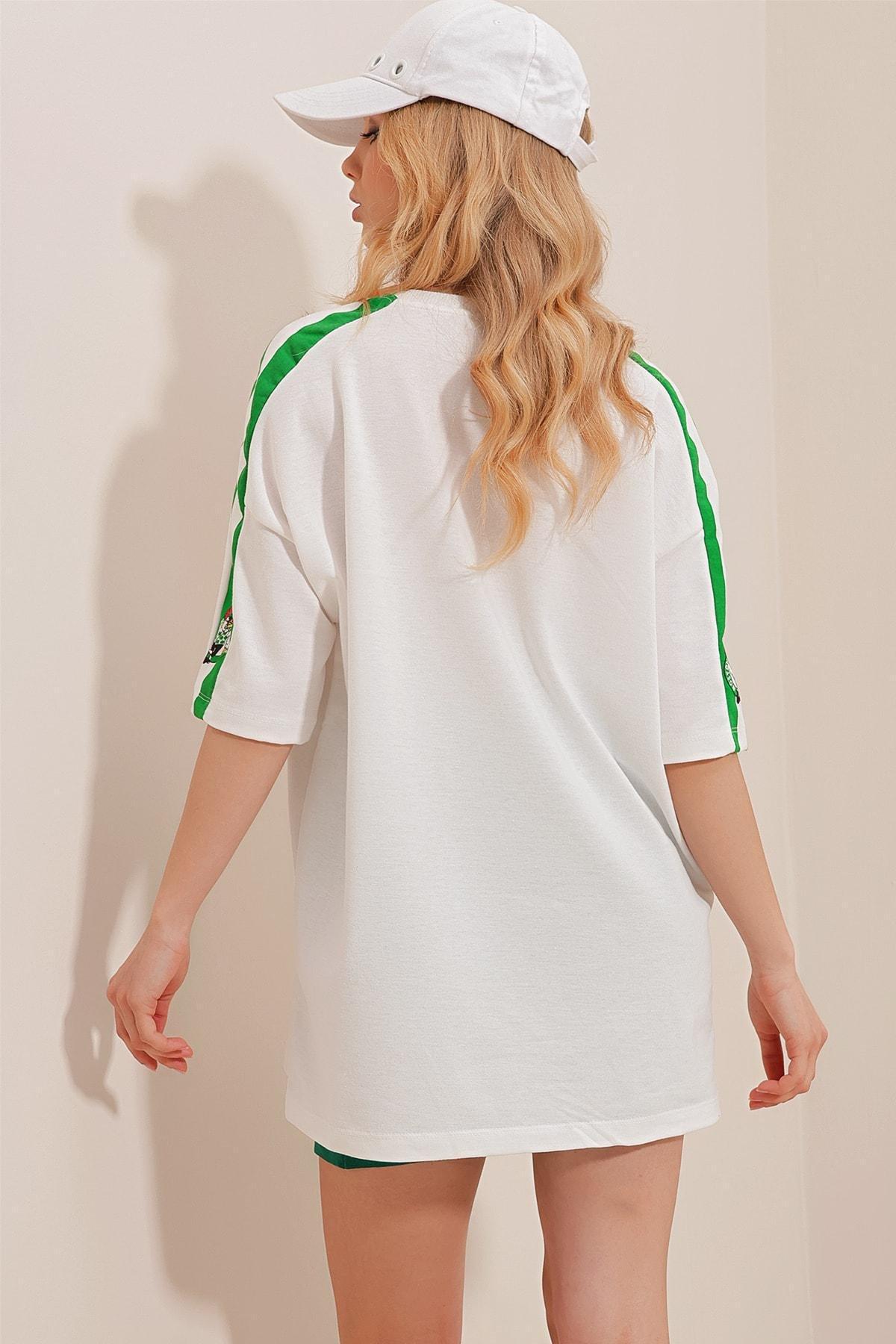 White Crew Neck Oversize T-Shirt, White, large image number 6