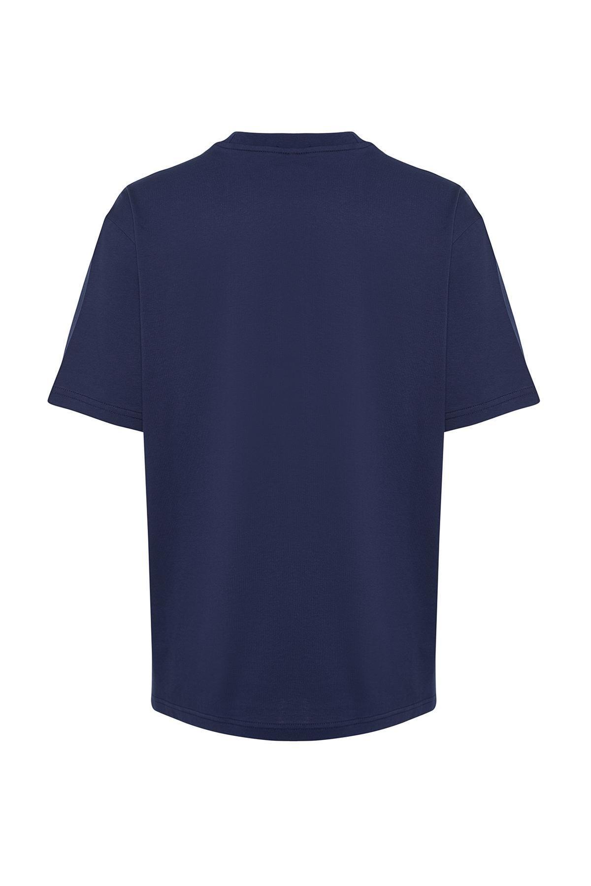 Navy Printed T-Shirt, , large image number 5