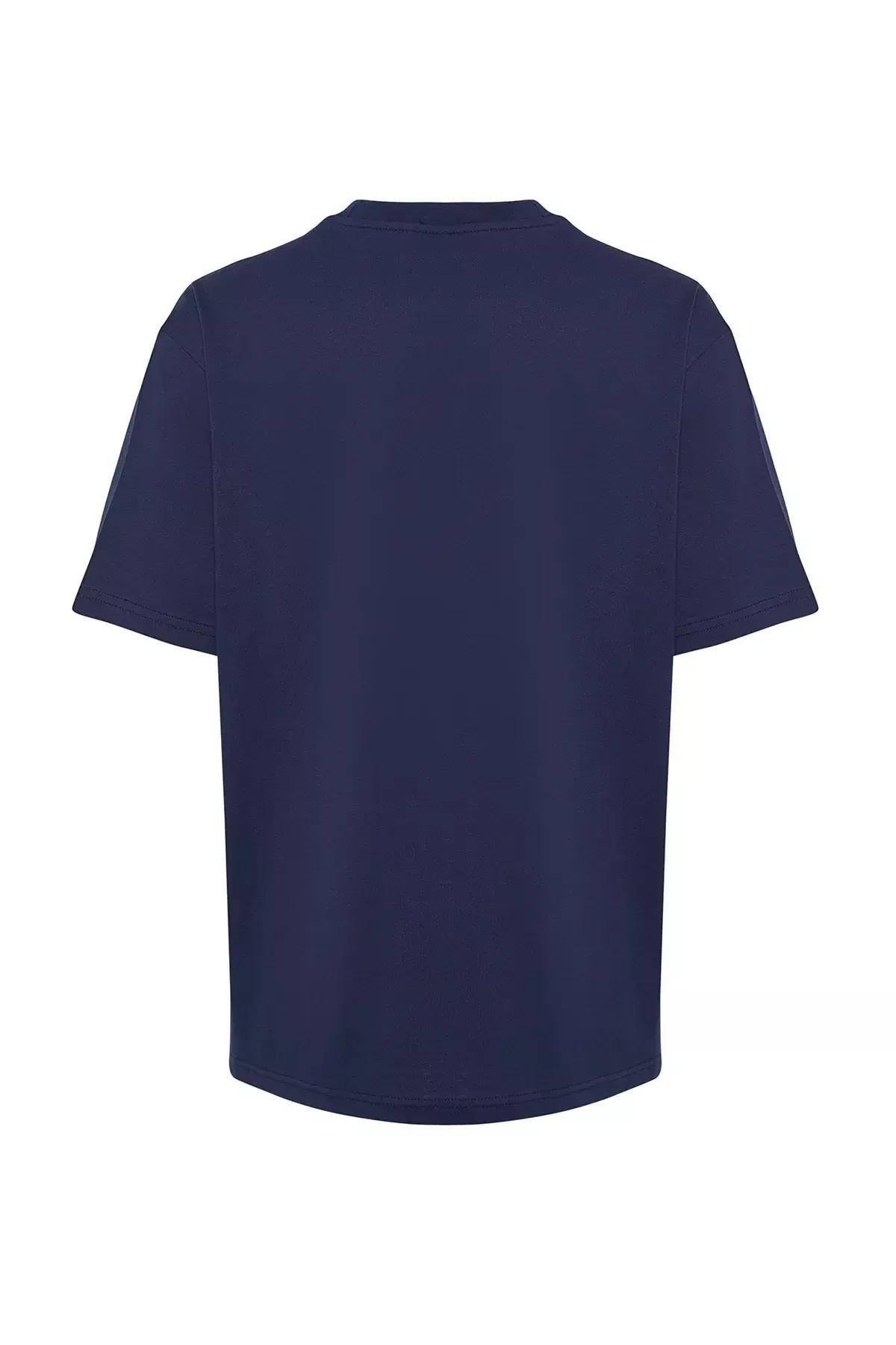 Navy Printed T-Shirt, , large image number 6