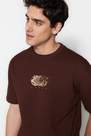 Trendyol - Brown Relaxed Crew Neck T-Shirt