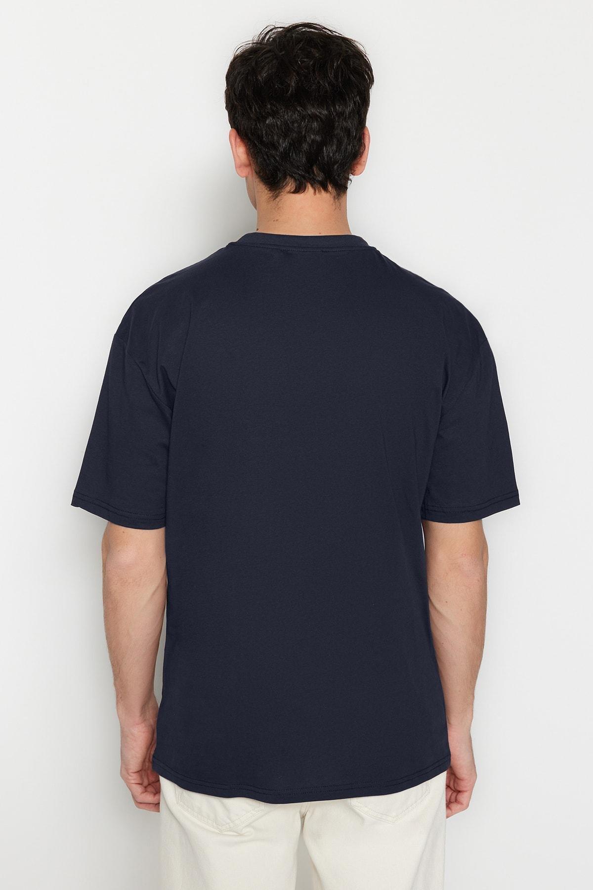 Black Relaxed Print Cotton T-Shirt, , large image number 2
