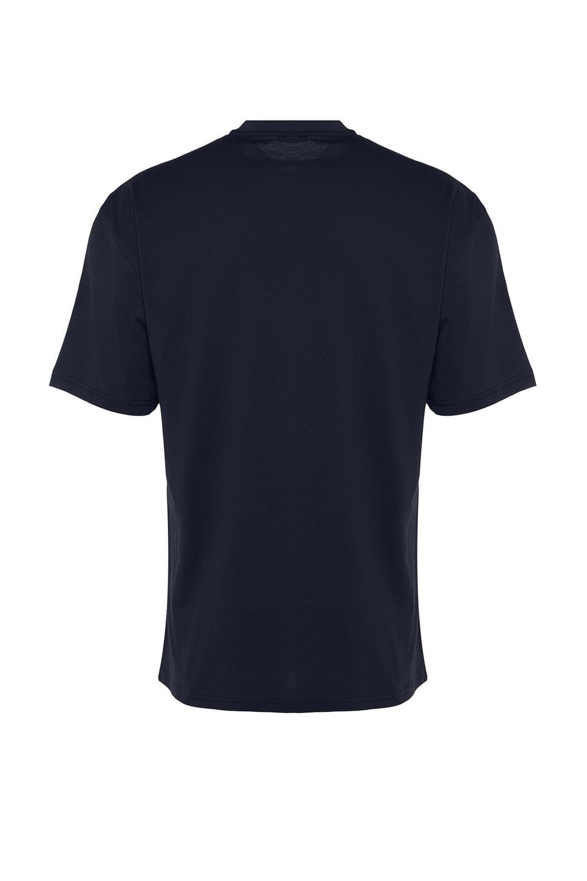 Black Relaxed Print Cotton T-Shirt, , large image number 5