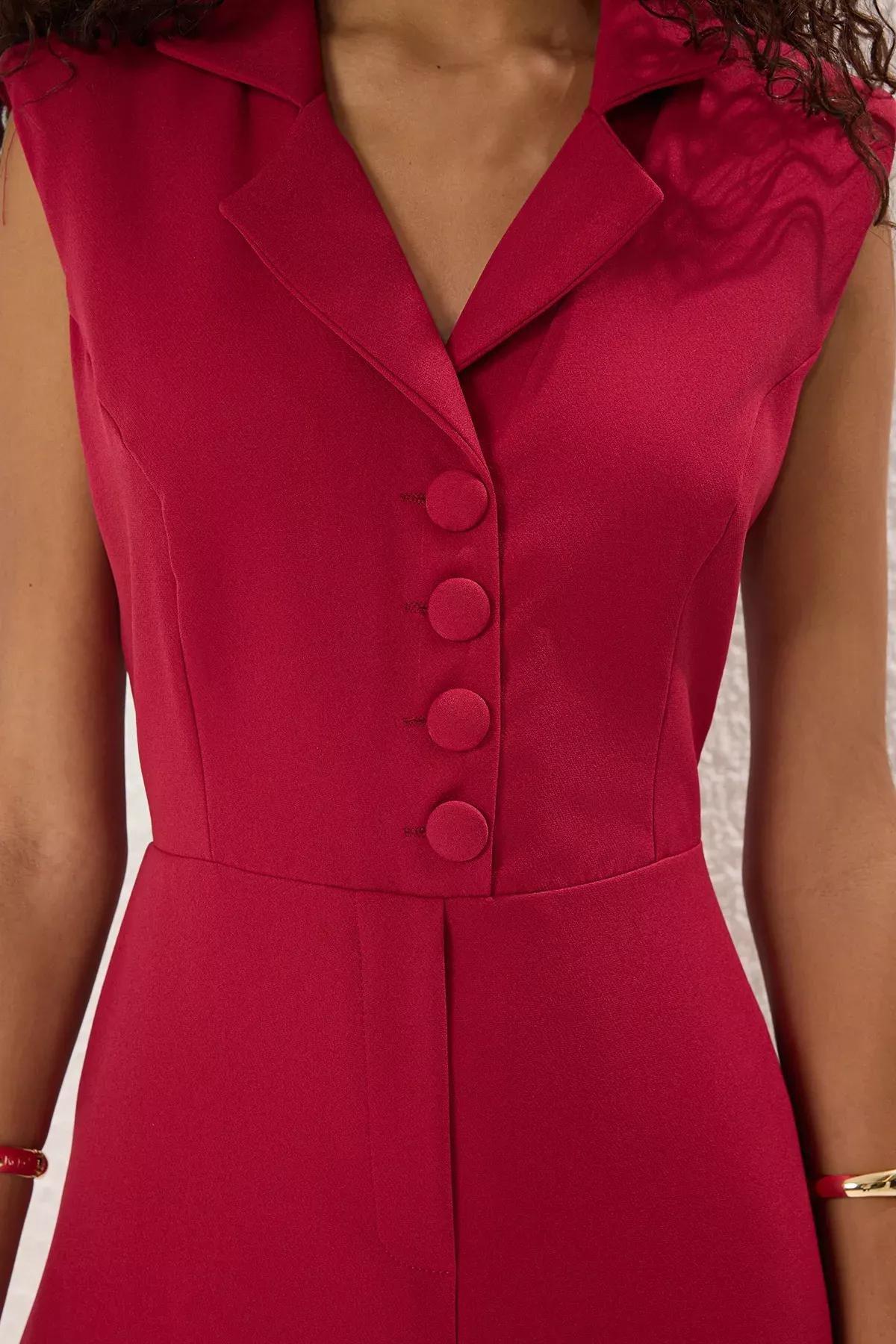 Red button Detail jumpsuit, , large image number 2