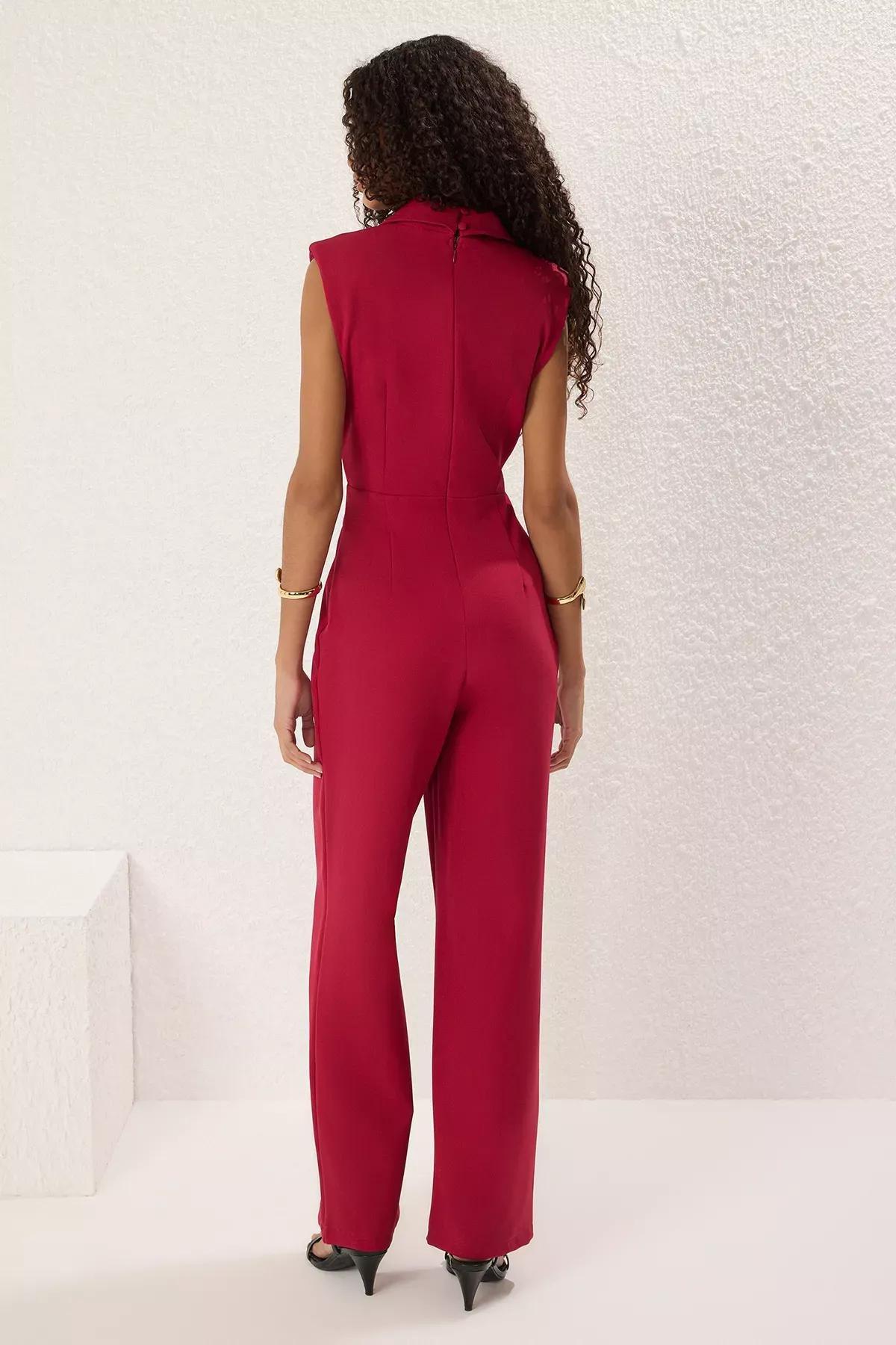 Red button Detail jumpsuit, , large image number 3