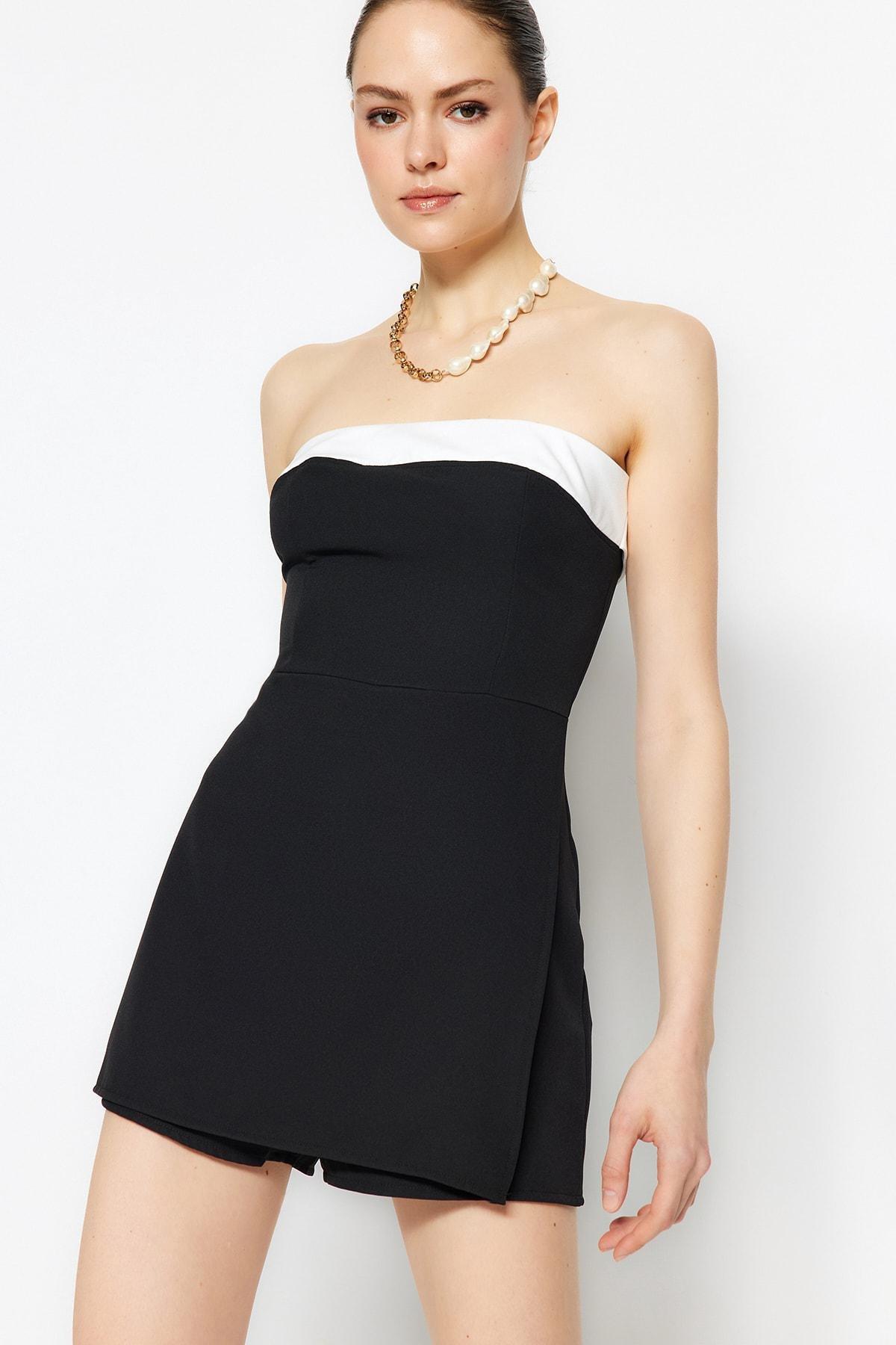 Black Strapless Slim Jumpsuit, , large image number 0