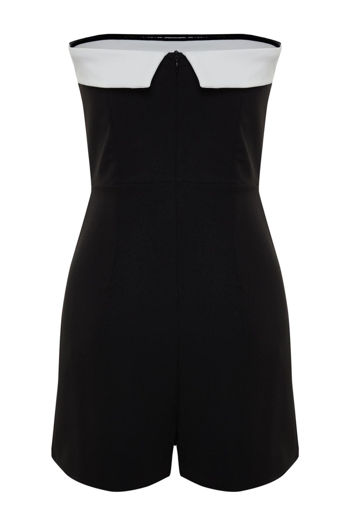 Black Strapless Slim Jumpsuit, , large image number 7