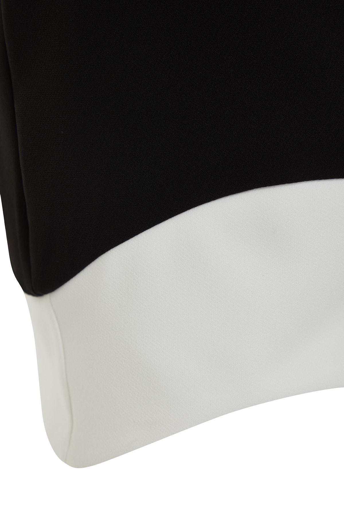 Black Colour block Square Collar Bodycon Dress, , large image number 6