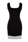 Trendyol - Black Colourblock Square Collar Bodycon Dress