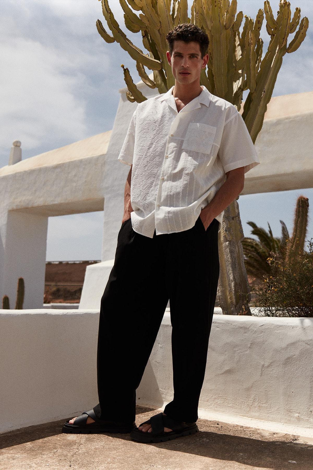 White Pattern Oversize Shirt, , large image number 0