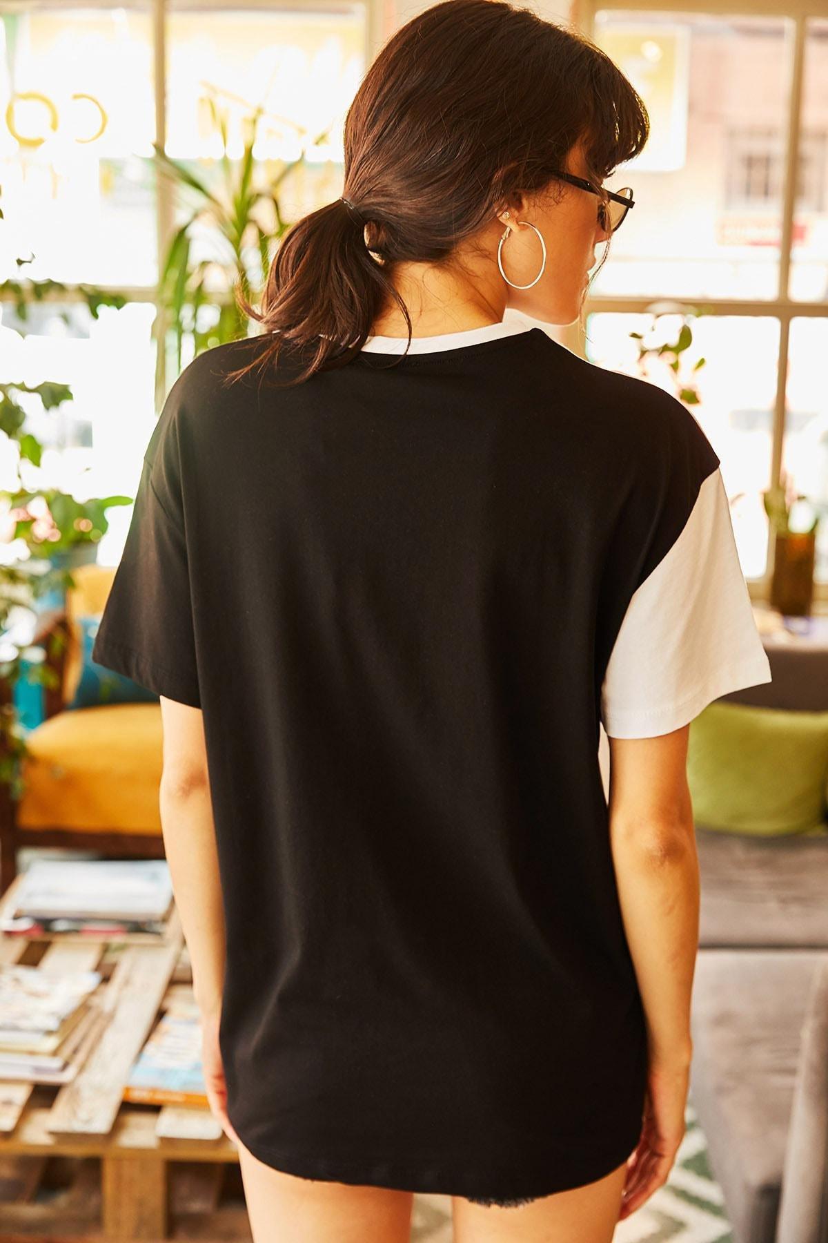 Multicolour Colour Block T-Shirt, White, large image number 2