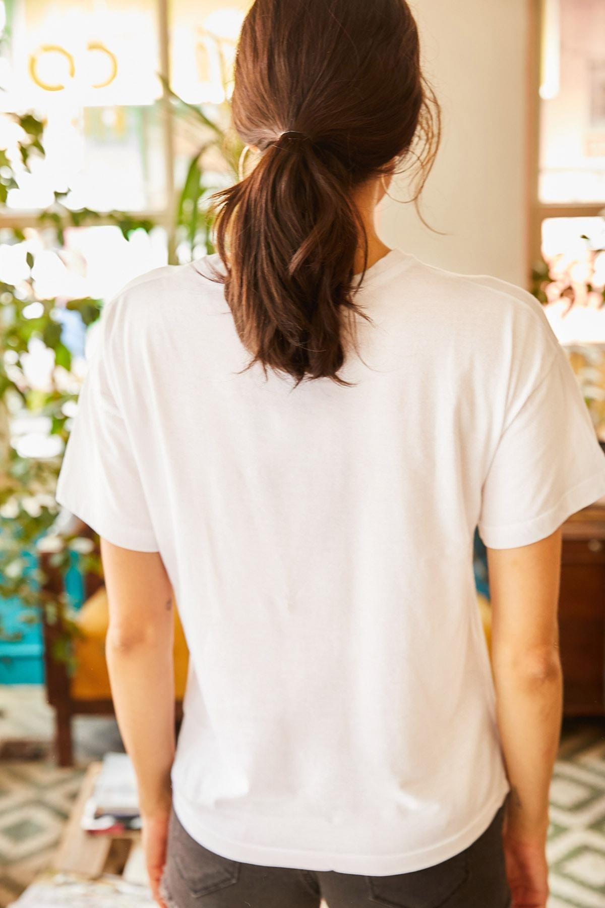 White Cactus Print T-Shirt, White, large image number 3