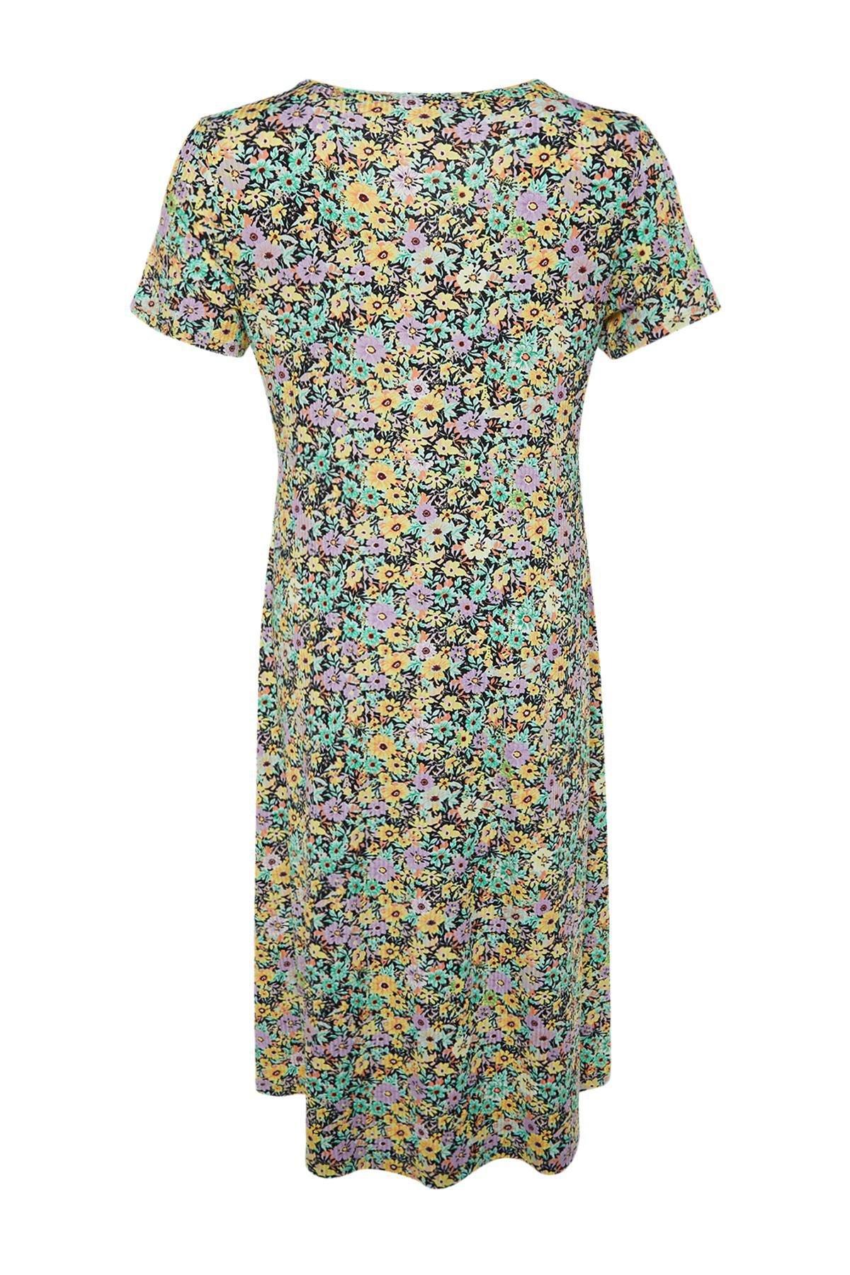 Multicolour Plus Size A-Line Dress, Multicolor, large image number 6