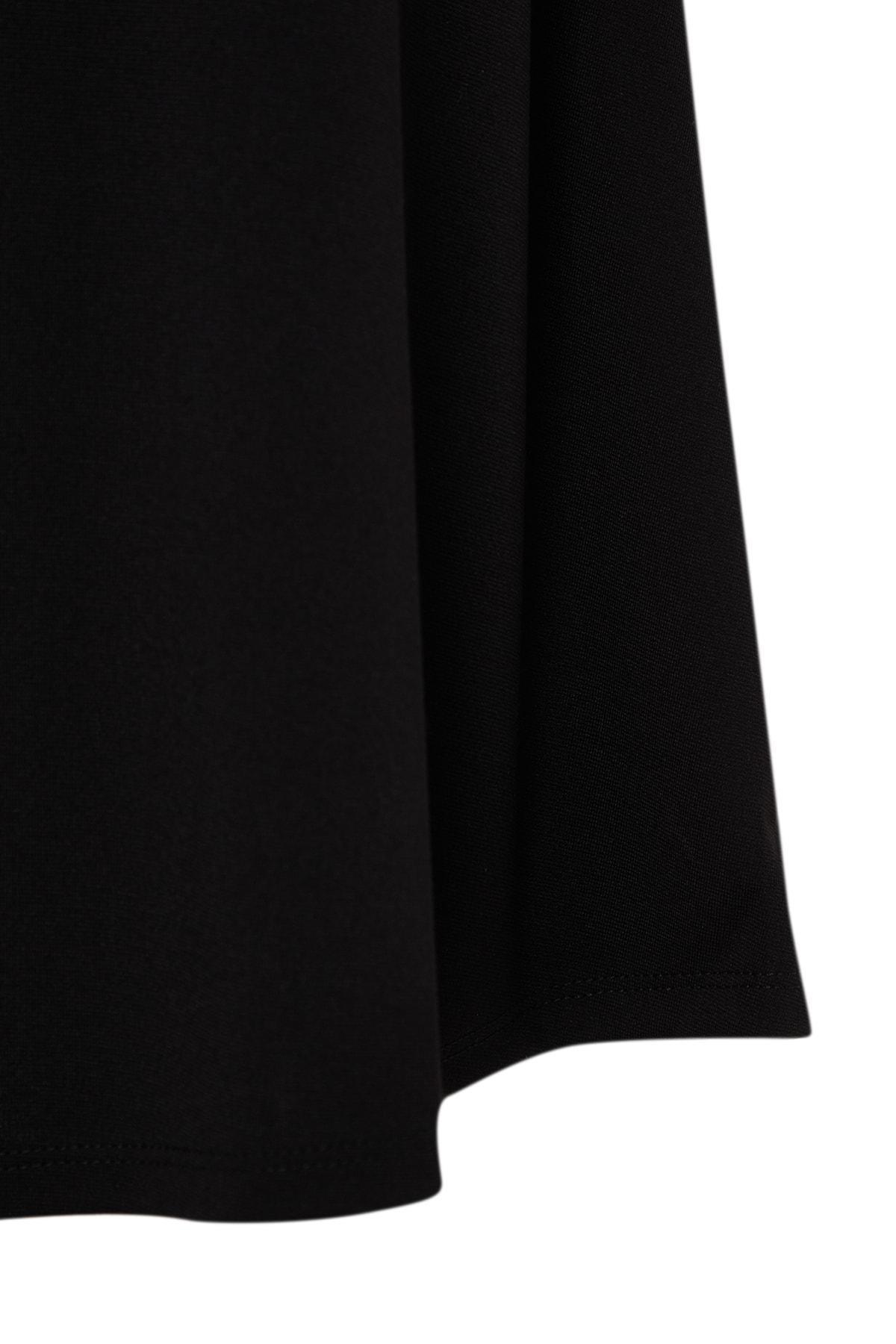 Black Plus Size Flared Mini Skirt, , large image number 2