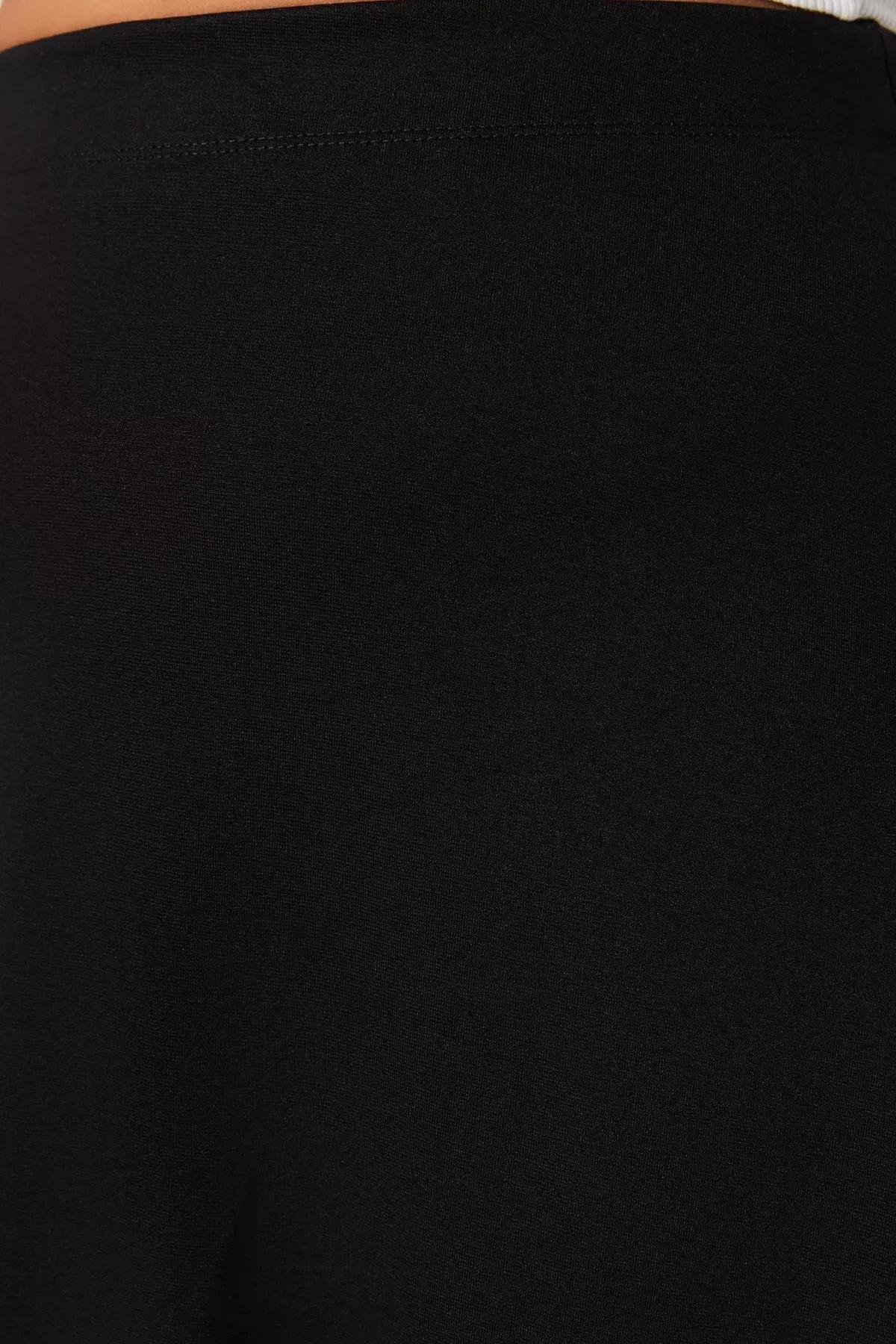 Black Plus Size Flared Mini Skirt, , large image number 3